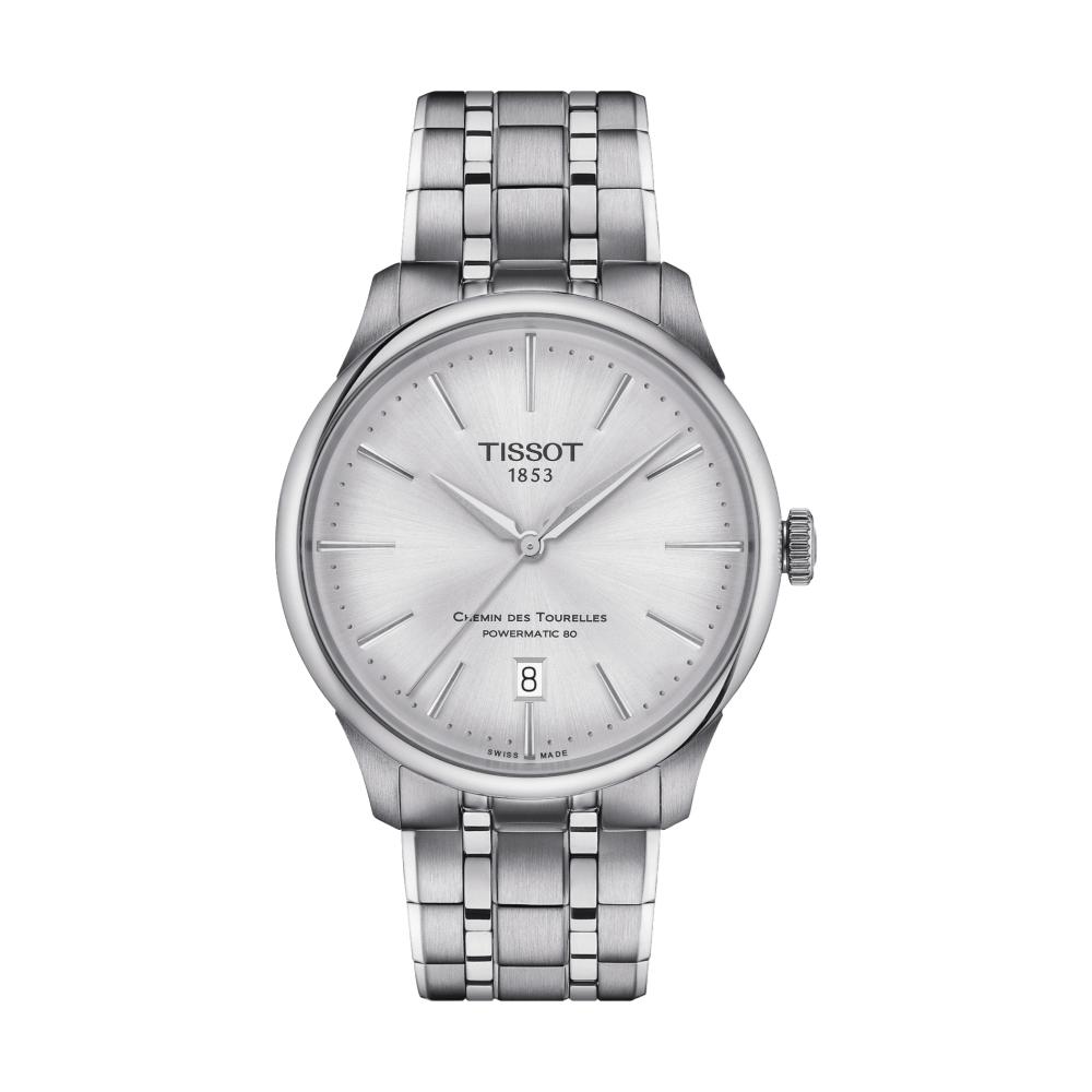 Tissot Chemin Des Tourelles Powermatic 80 Automatic Men's Watch 39mm Silver Stainless Steel - Elegant Dress Watch for Business & Formal Occasions