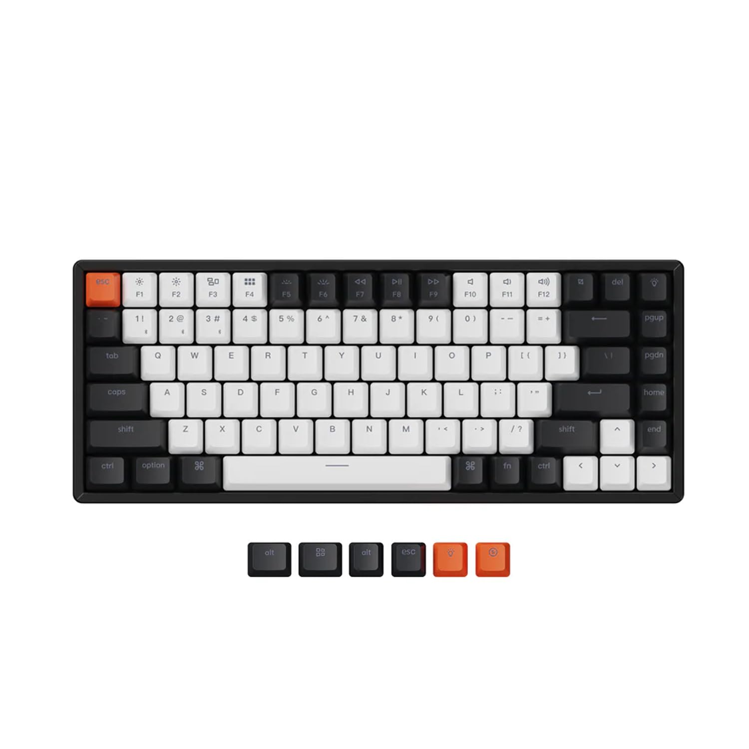 Keychron K2 V2 Wireless Mechanical Keyboard - 75% Compact 84-Key RGB Backlit, Hot-Swappable Gateron G Pro Red Switches, Aluminum Frame for Mac & Windows (Bluetooth/USB Wired) - Perfect for Gaming, Office Work & Programming