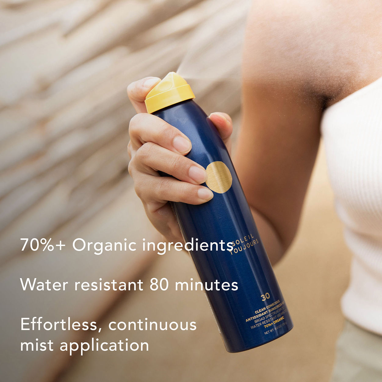 Clean Conscious Antioxidant Sunscreen Mist SPF 30 - Lightweight, Non-Greasy Face & Body Sun Protection for Daily Use, Outdoor Activities & Beach Days