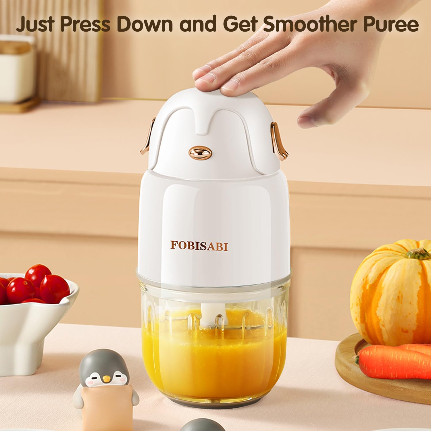 Baby Food Maker - 2 Glass Bowls, Blender & Puree Maker for Fruits, Vegetables & Meat | Homemade Baby Food Processor for Healthy Meals & On-the-Go Feeding