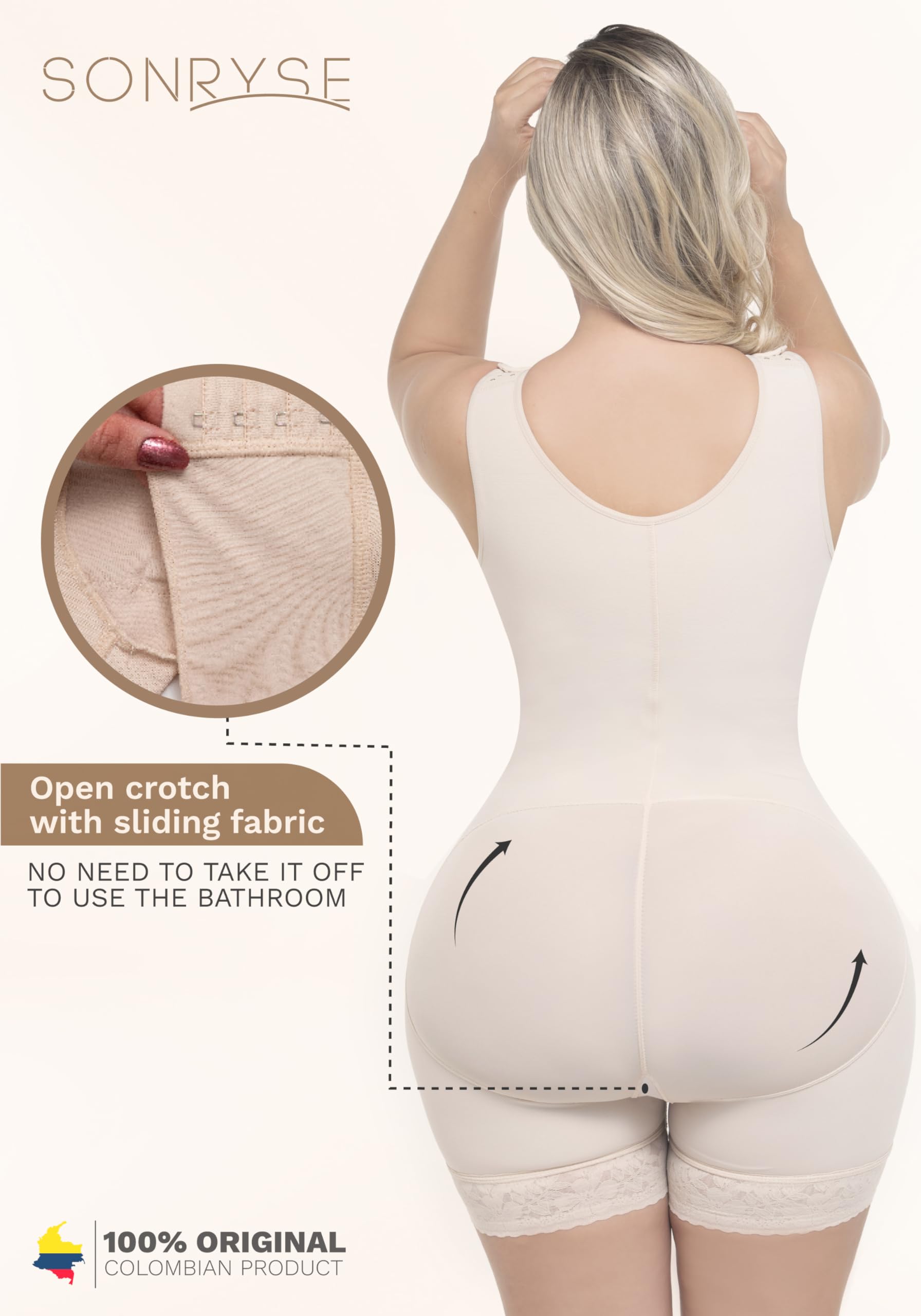 Sonryse Postpartum Shapewear for Women - Colombian Fajas Reductoras, Post-Surgery Compression Garment, Waist Trainer & Butt Lifter - Perfect for Postpartum Recovery & Body Shaping After C-Section