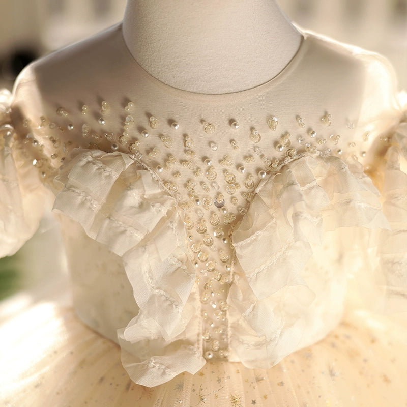 Girl's Floral Birthday Dress - Elegant Flower Girl & Wedding Princess Gown for Special Occasions | Perfect for Parties, Ceremonies & Photo Shoots