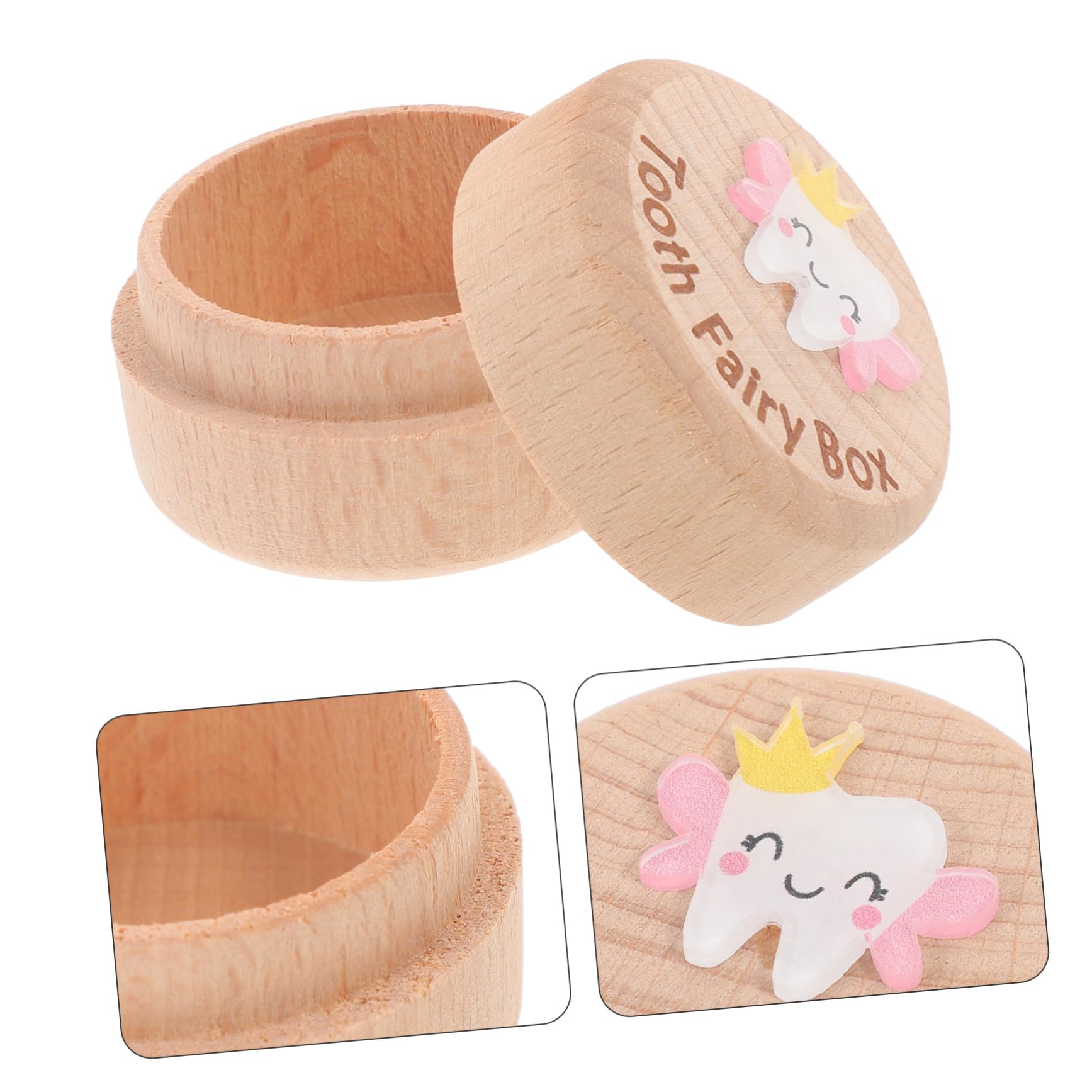 BESTonZON Wooden Baby Tooth Keepsake Box - First Tooth Saver & Memory Holder for Kids' Milestones | Perfect Baby Shower Gift & Childhood Memorabilia Storage