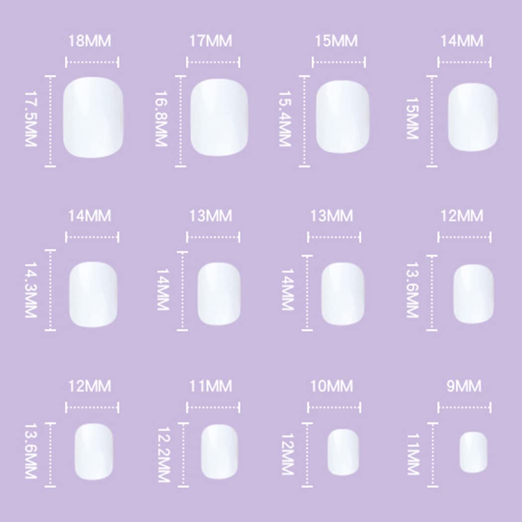 24Pcs Glossy Pink Ombre Press on Nails - Short Square Fake Nails with Full Cover Design for Women & Girls | Perfect for Parties, Weddings & Daily Wear (Pink Gradient)
