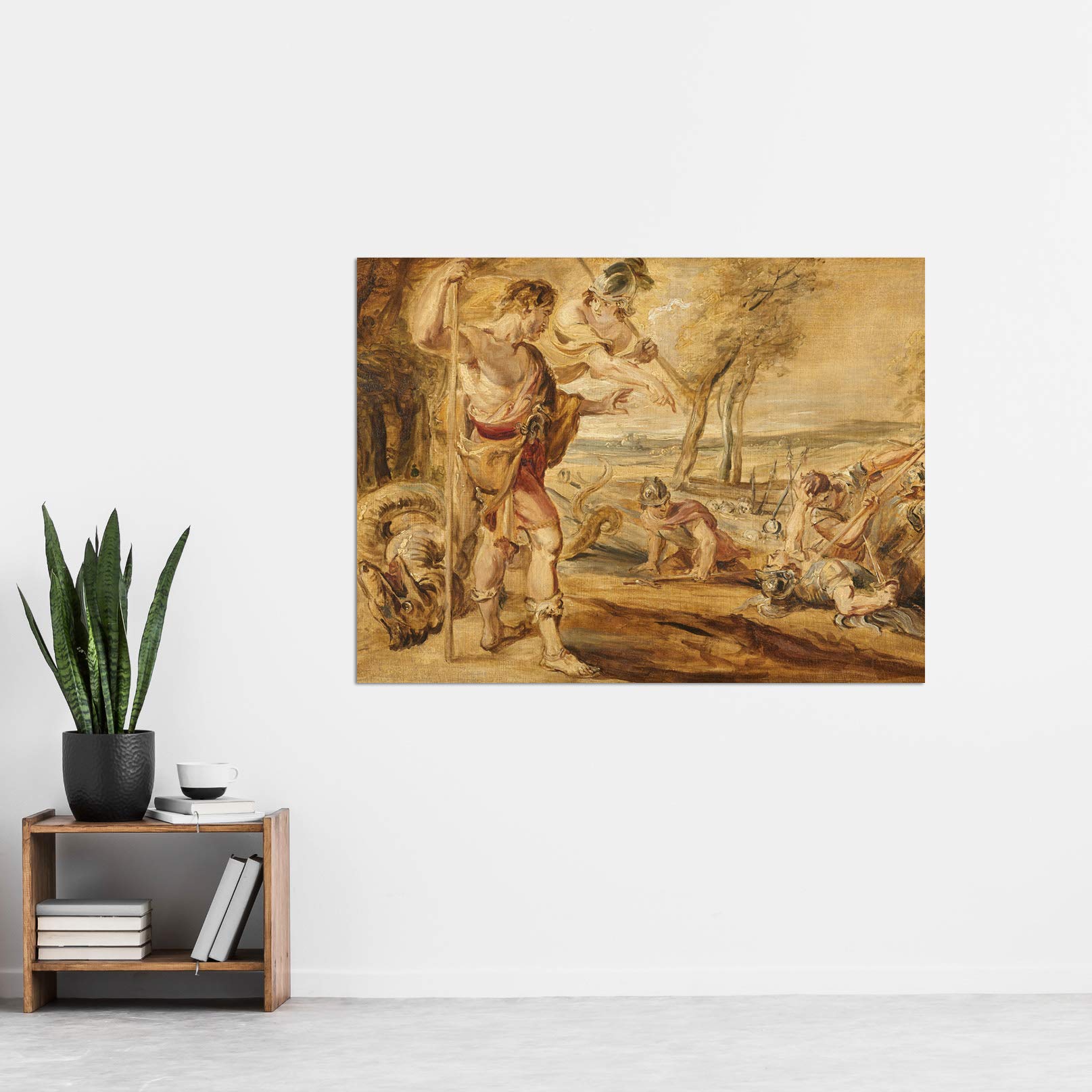 Artery8 Peter Paul Rubens Cadmus Sowing Dragons Teeth Large XL Wall Art Canvas Print - Baroque Mythology Painting Reproduction for Living Room, Bedroom & Office Decor