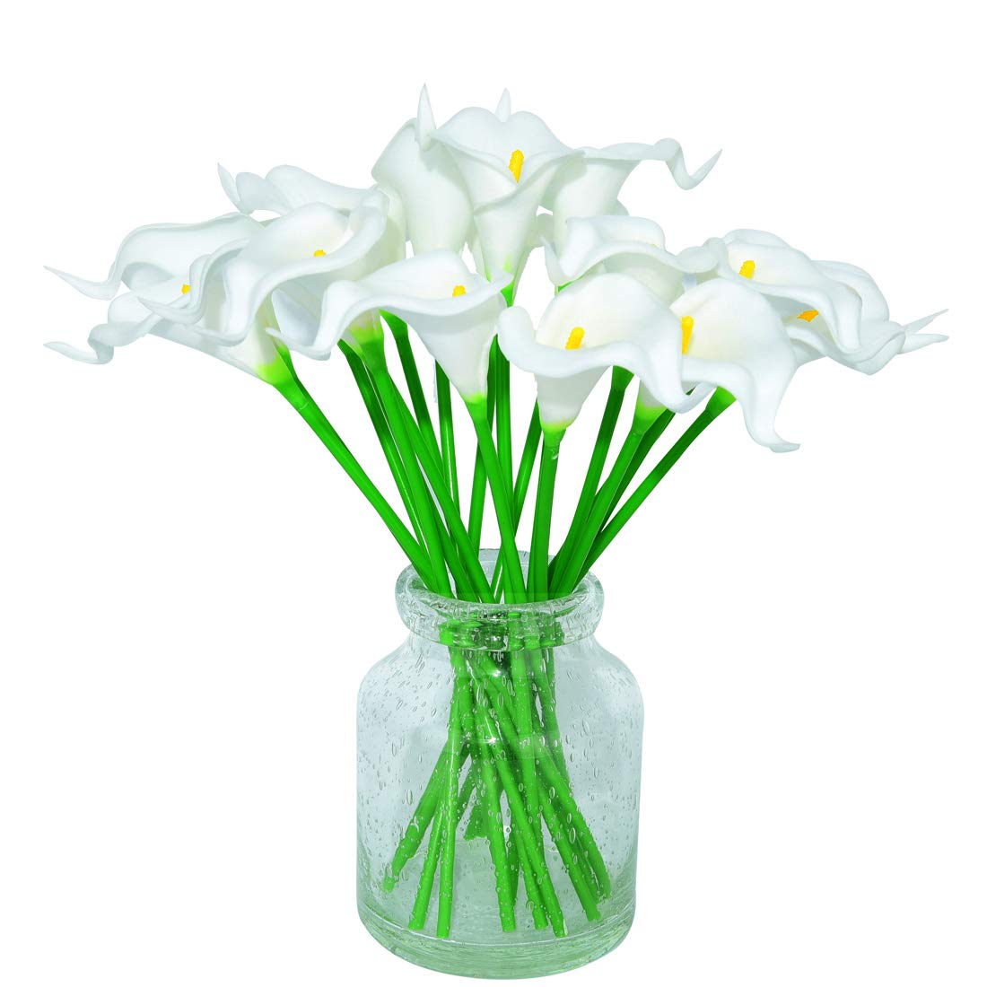 20pcs White Artificial Calla Lily Flowers - Realistic Fake Silk Wedding Bouquet, Home Kitchen Table Decor, Bridal Shower & Party Centerpiece - Perfect for Wedding, Home Decor, and Gift Giving