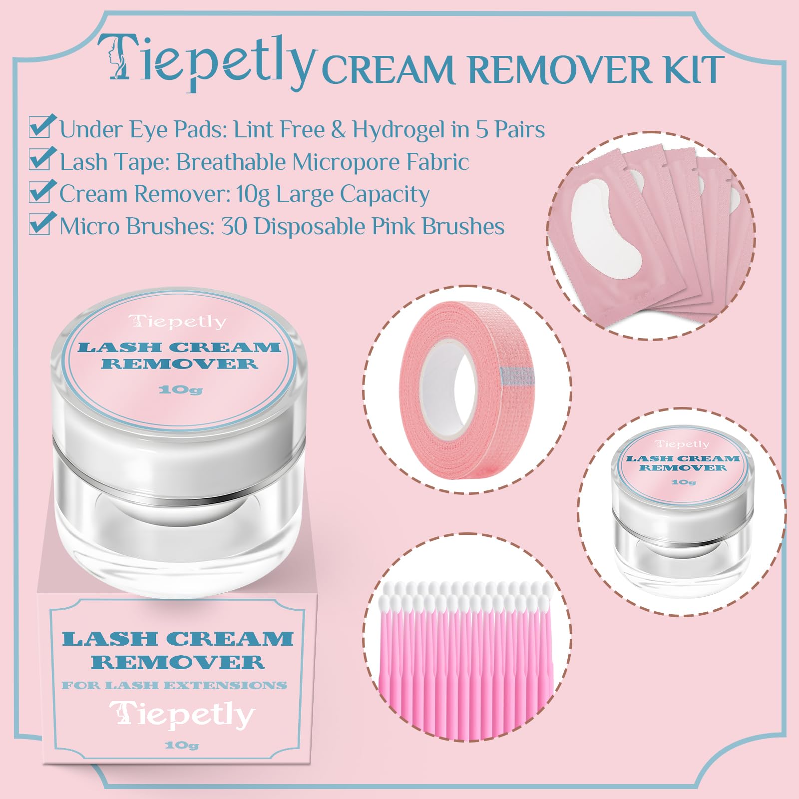 Tiepetly Eyelash Extension Remover 10g - Professional Lash Glue Dissolver for Salon & Home Use | Gentle Formula for Sensitive Eyes | Perfect for Eyelash Extension Removal & Maintenance