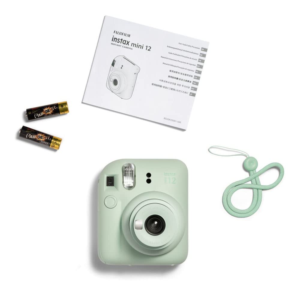 Fujifilm Instax Mini 12 Instant Camera with 20 Shot Film Pack - Mint Green | Portable Instant Photo Camera for Travel, Parties & Memories | Perfect Gift for Teens & Adults