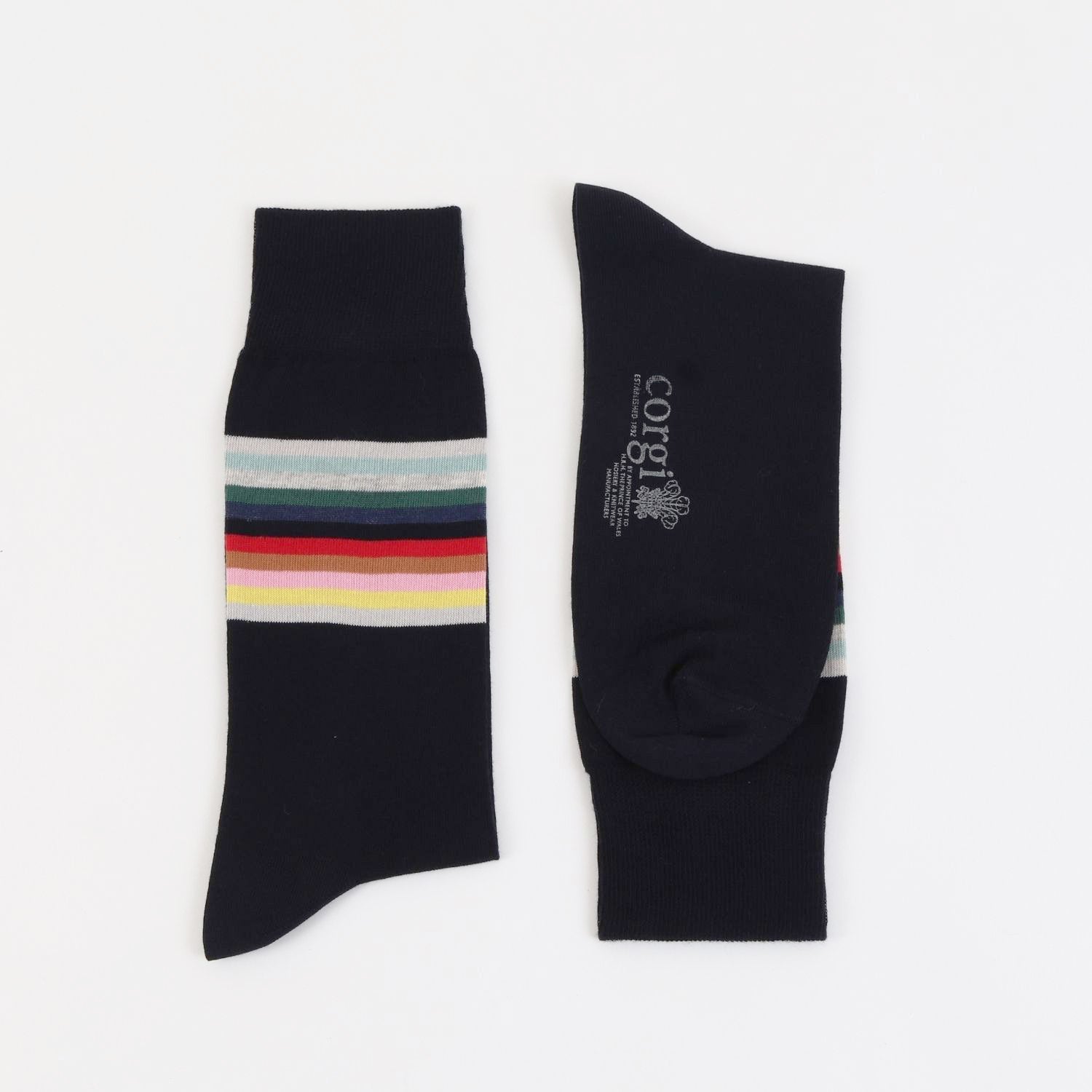 Colorful Men's Rainbow Striped Cotton Socks - Soft & Breathable for Daily Wear, Sports & Casual Outfits