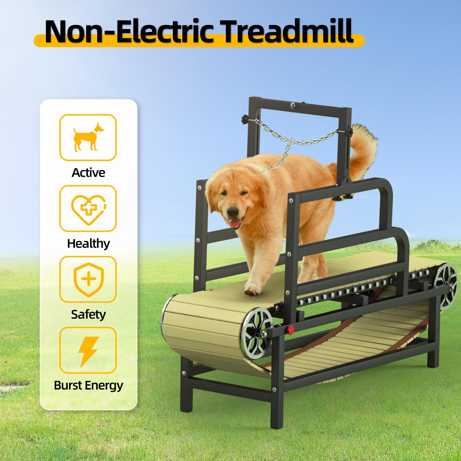 **KDSOM Dog Treadmill for Large & Medium Dogs - Adjustable Pet Running Machine with Brake, Easy to Move, Supports Up to 220lbs - Perfect for Indoor Exercise, Weight Loss & Training**