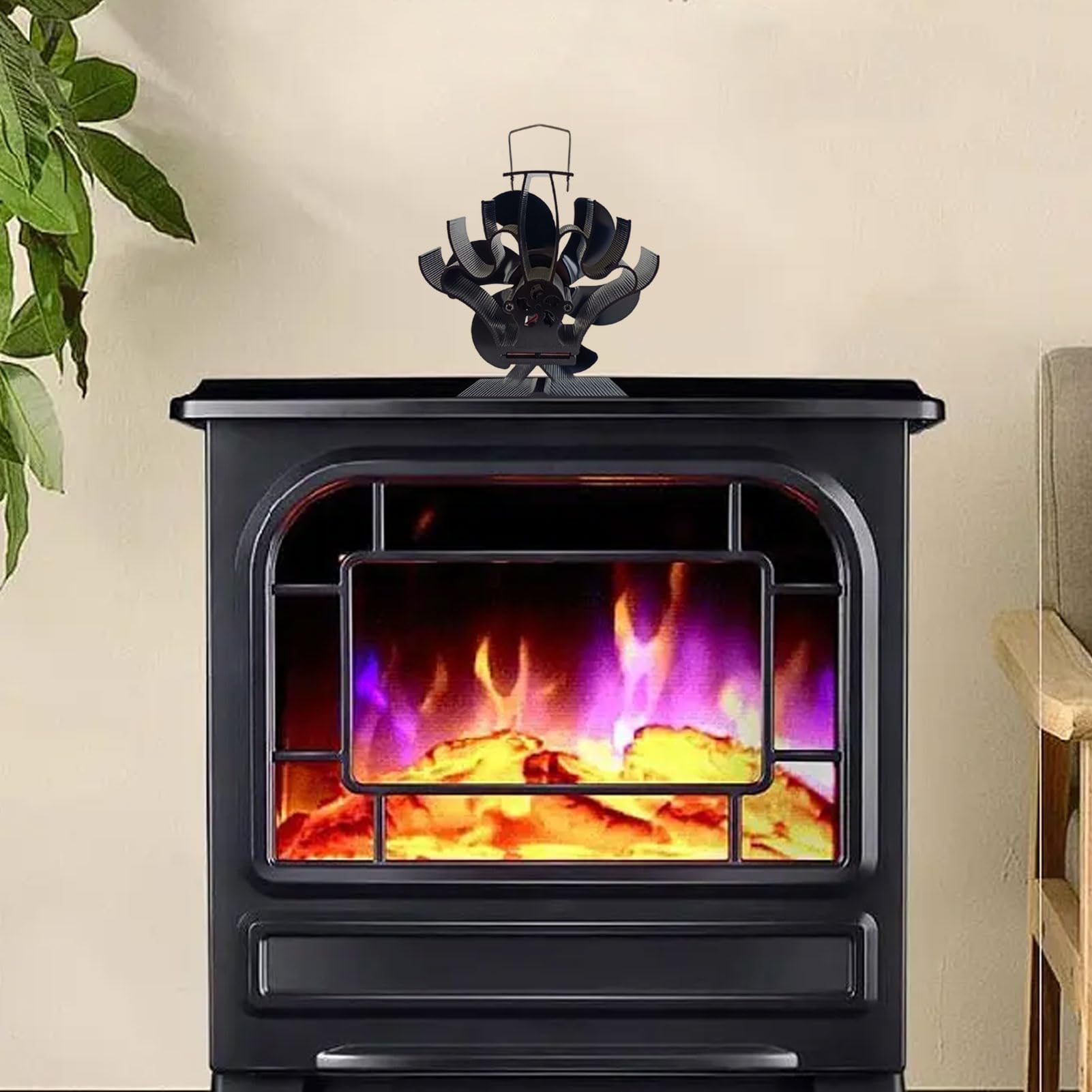 DSOPV Heat Powered Stove Fan - 6-Blade Silent Non-Electric Fireplace Fan for Efficient Heat Distribution | Perfect for Wood Burning Stove, Gas, Pellet, Log & Propane Heaters | Ideal for Cozy Home Heating & Energy Savings