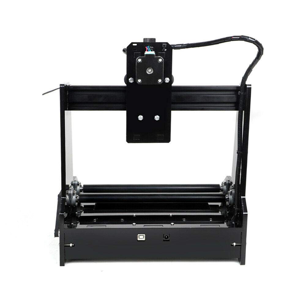 15W Portable Desktop Cylindrical Engraver - 110V 60Hz Small Carving Machine Router Kit with GRBL Offline Control (40x45x36cm) for Wood, Metal & Acrylic Engraving - Perfect for DIY Crafts, Jewelry Making & Home Decor Projects