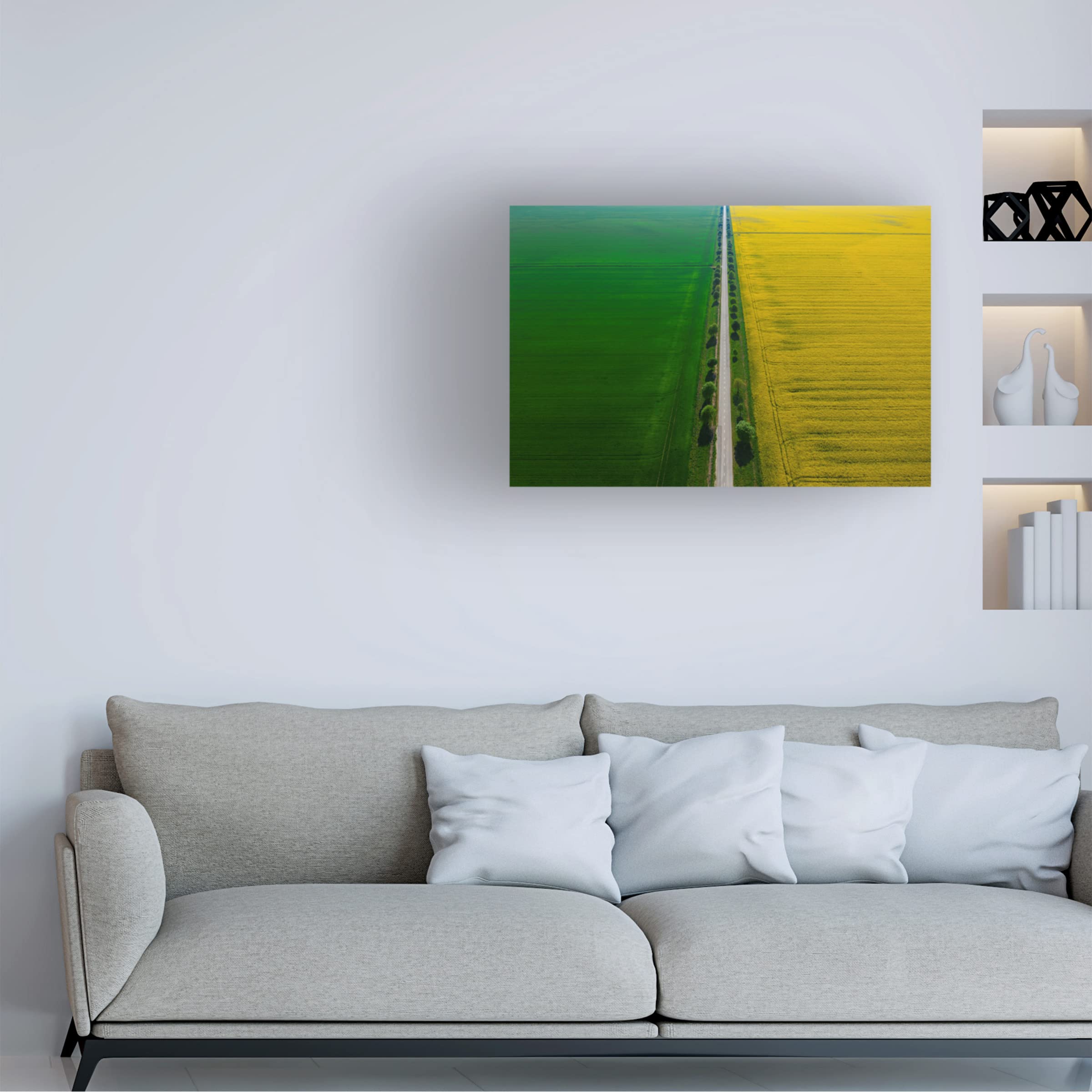 Trademark Fine Art 'Prekmurje' Canvas Wall Art Print by Jure Kravanja - Landscape Painting for Living Room, Bedroom & Office Decor