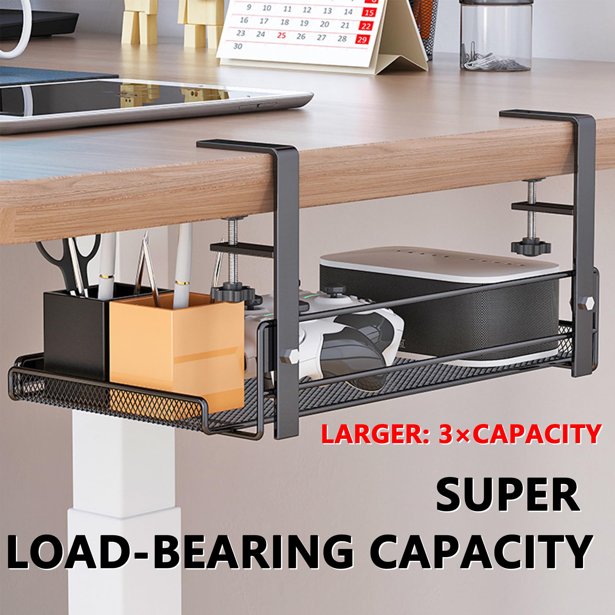 Under Desk Cable Management Tray - Medium Size Cord Organizer for Wires & Cables - Perfect for Home Office, Gaming Setup & Workspace Organization