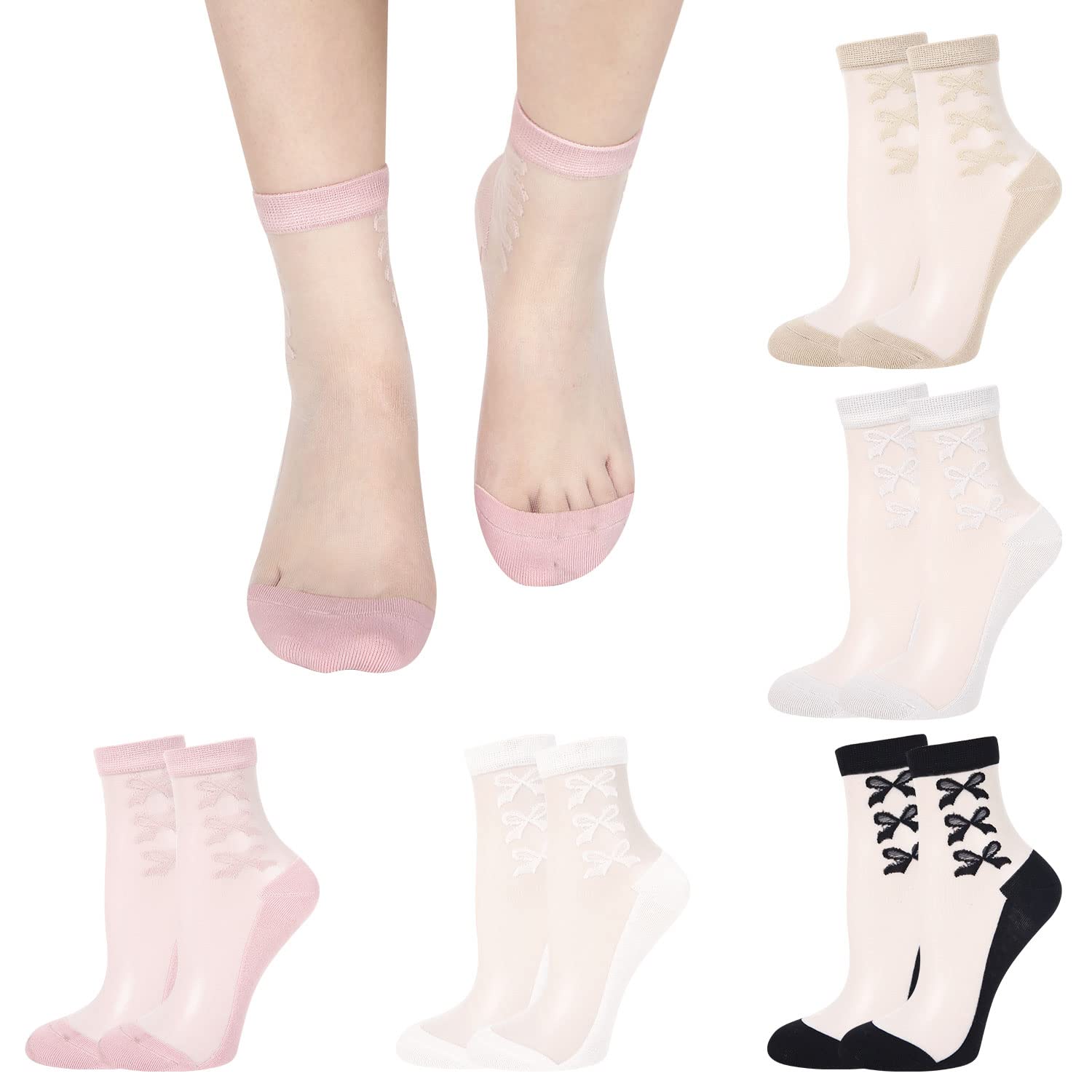 Benefeet Women's Lace Sheer Socks - Ultra Thin Nylon Stockings for Daily Wear