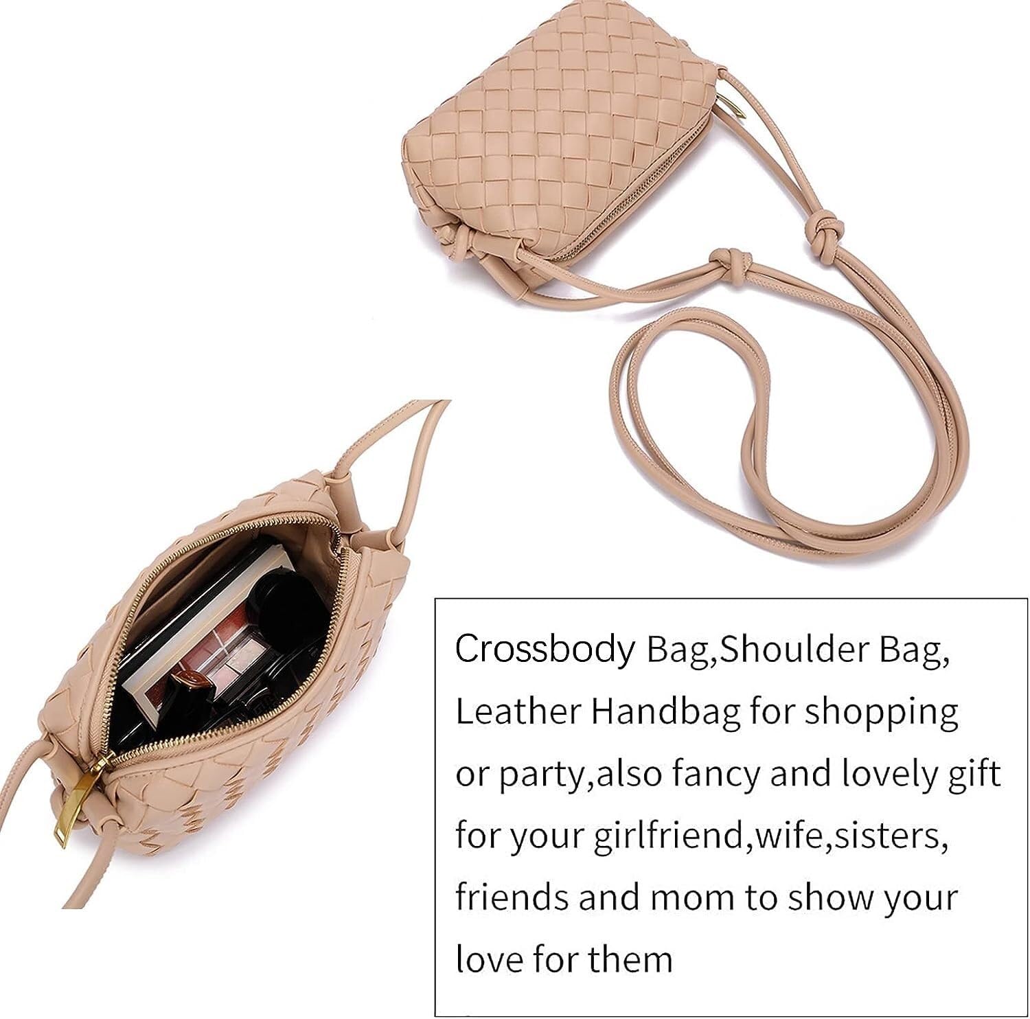 Stylish Women's Crossbody Shoulder Bag - PU Leather Hand-Woven Phone Purse with Card Holder & Wallet | Perfect for Everyday Use, Travel & Shopping