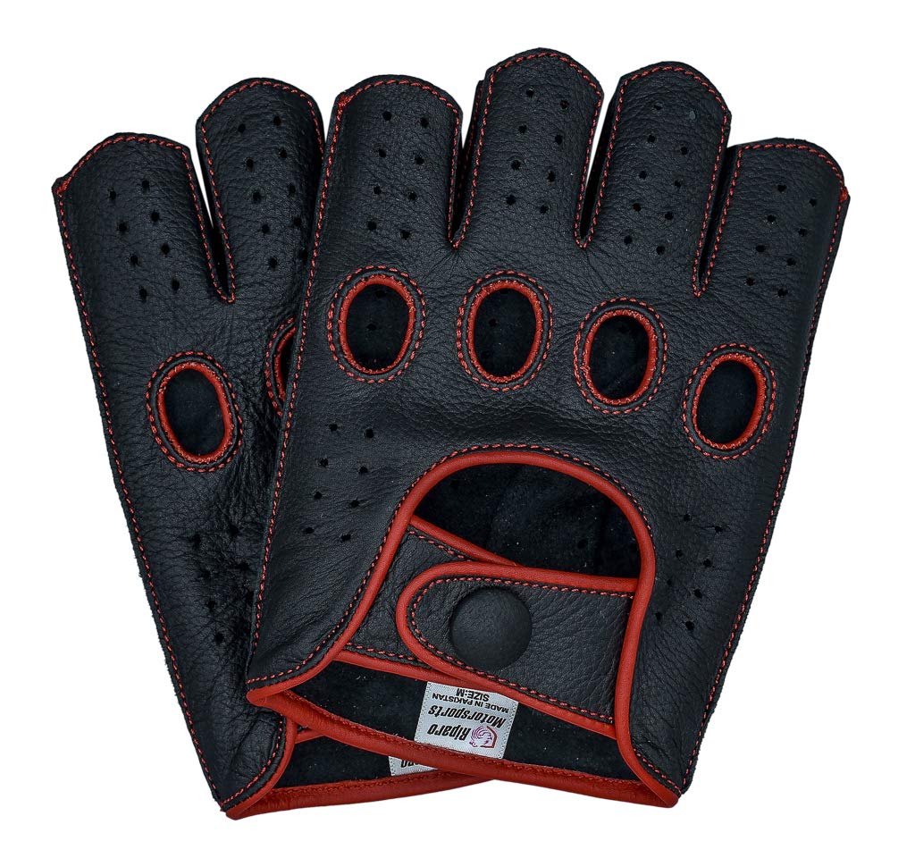 Men's Fingerless Leather Gloves for Driving, Motorcycle Riding, Cycling & Cosplay - Breathable Comfort for Outdoor Sports & Costume Events