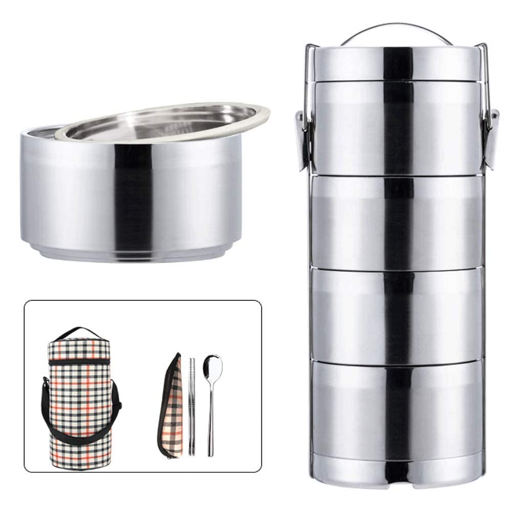 4-Layer Stainless Steel Bento Lunch Box for Kids & Adults - 3000ml Insulated Food Container with Lunch Bag - Perfect for School, Office, Camping & Picnics