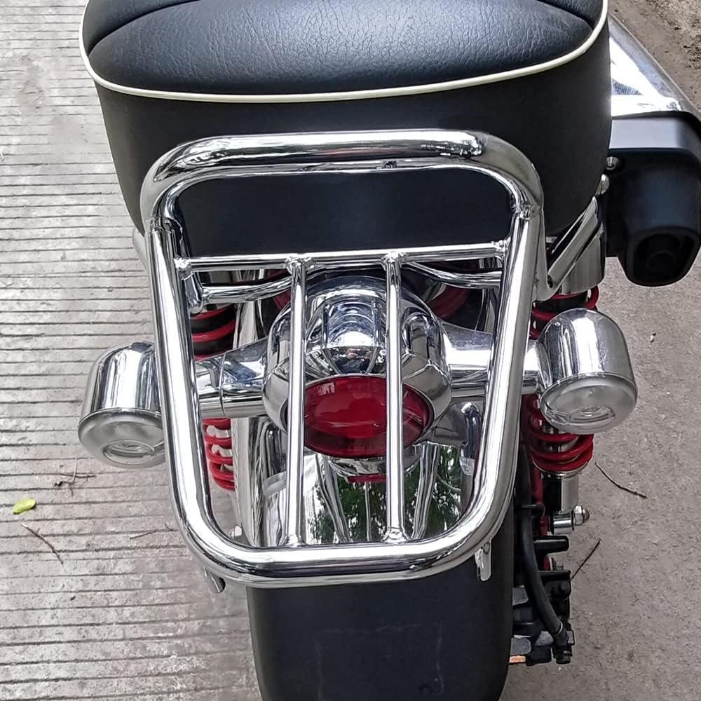 Chrome Motorcycle Steel Rear Carrier Luggage Rack for Honda Monkey 125/Z125 - Heavy Duty Bike Cargo Rack for Touring, Commuting & Adventure Riding