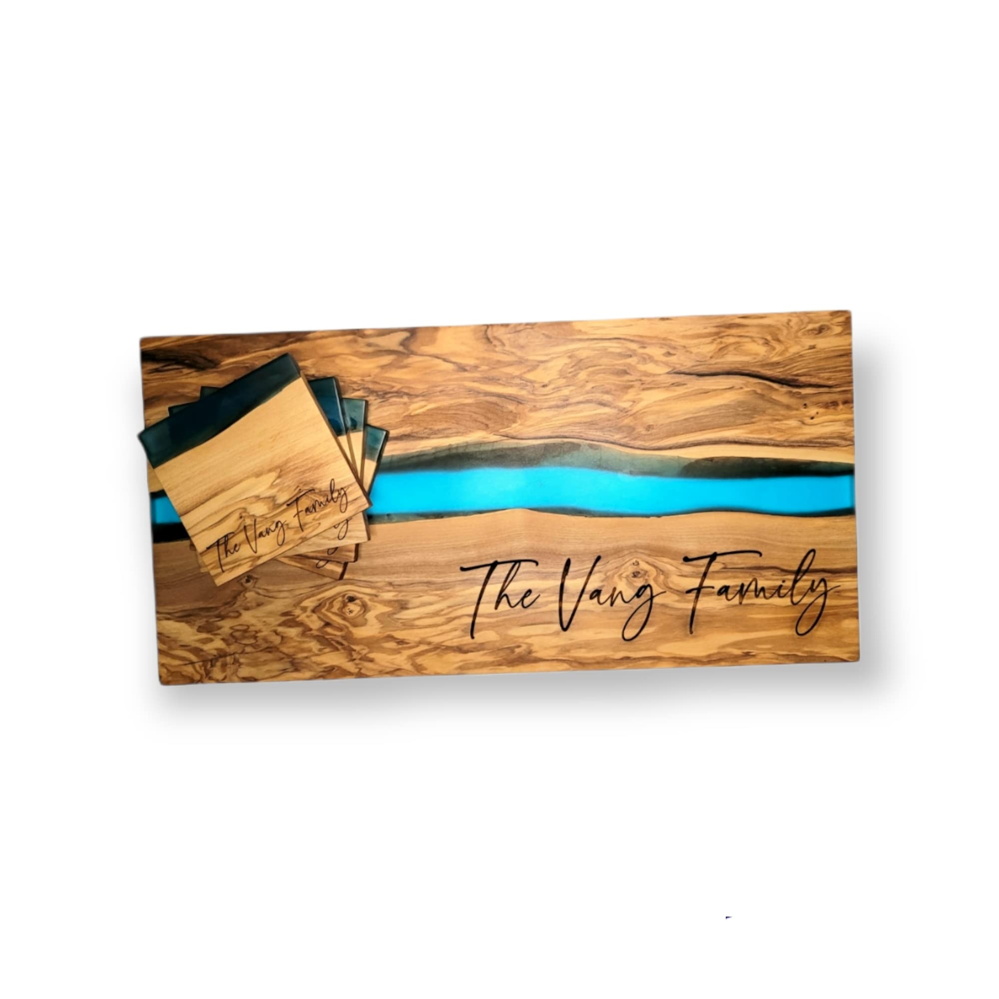 Premium Olive Wood Resin Cutting Board - Durable Kitchen Chopping Board with Natural Wood Grain - Perfect for Serving Charcuterie, Cheese & Slicing Fruits