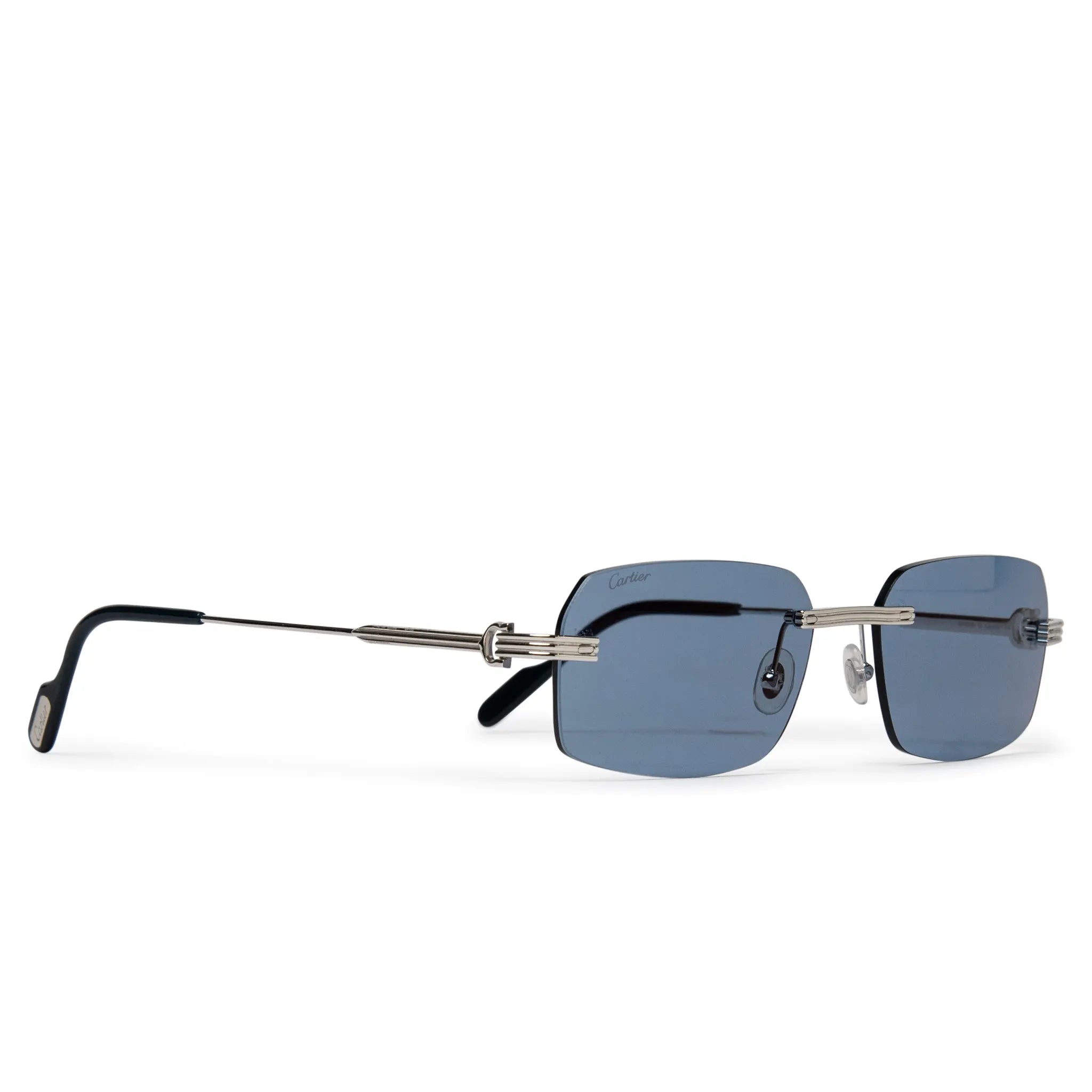 Cartier CT0271S 003 Silver Blue Polarized Sunglasses for Women - UV Protection Luxury Fashion Shades for Beach, Driving & Outdoor Activities