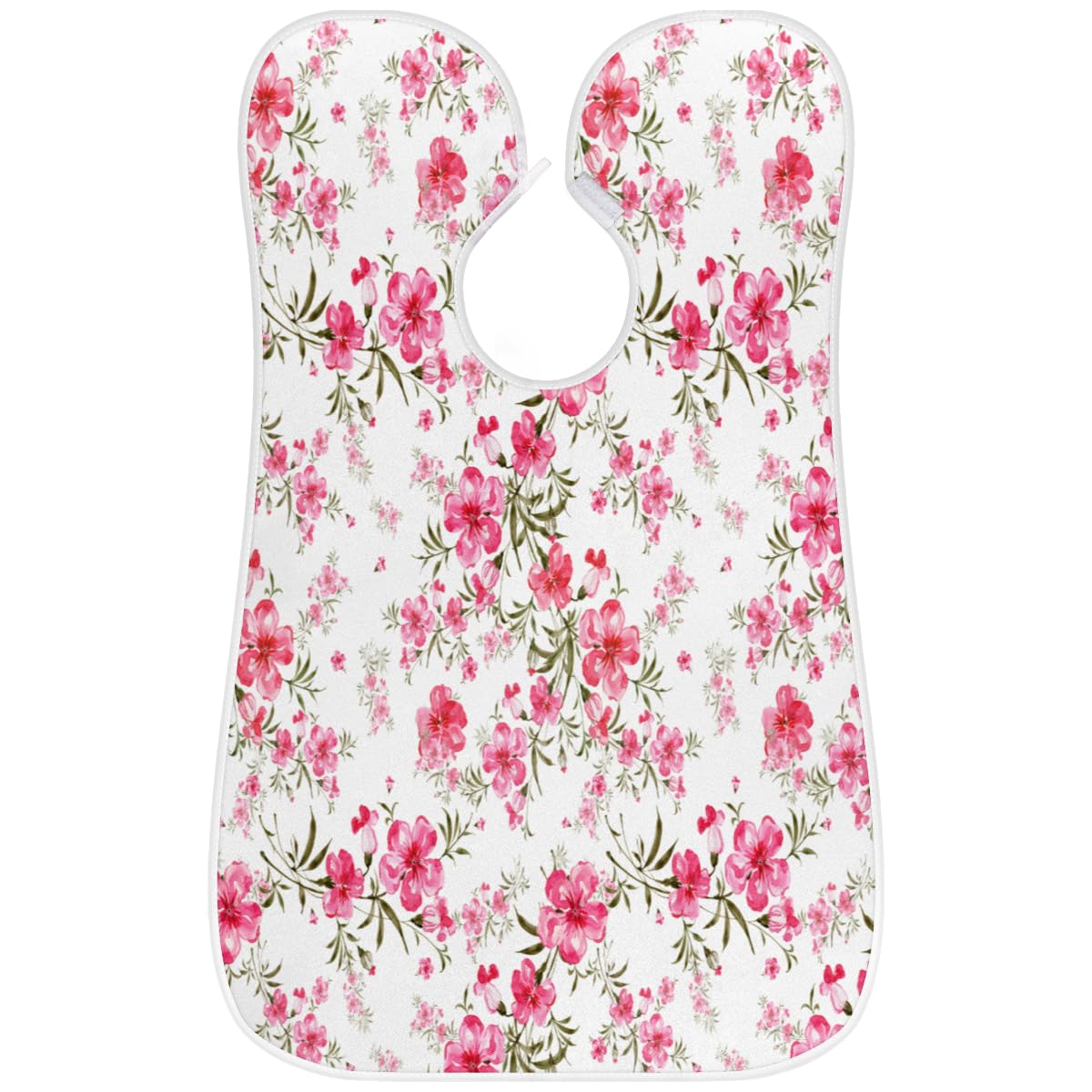 Waterproof Red Floral Beard Bib for Men - Non-Stick Shaving Apron with Suction Cups, Hair Catcher Cape for Grooming - Perfect Gift for Husband & Dad (Birthday, Father's Day) - Ideal for Home Barbering & DIY Trims