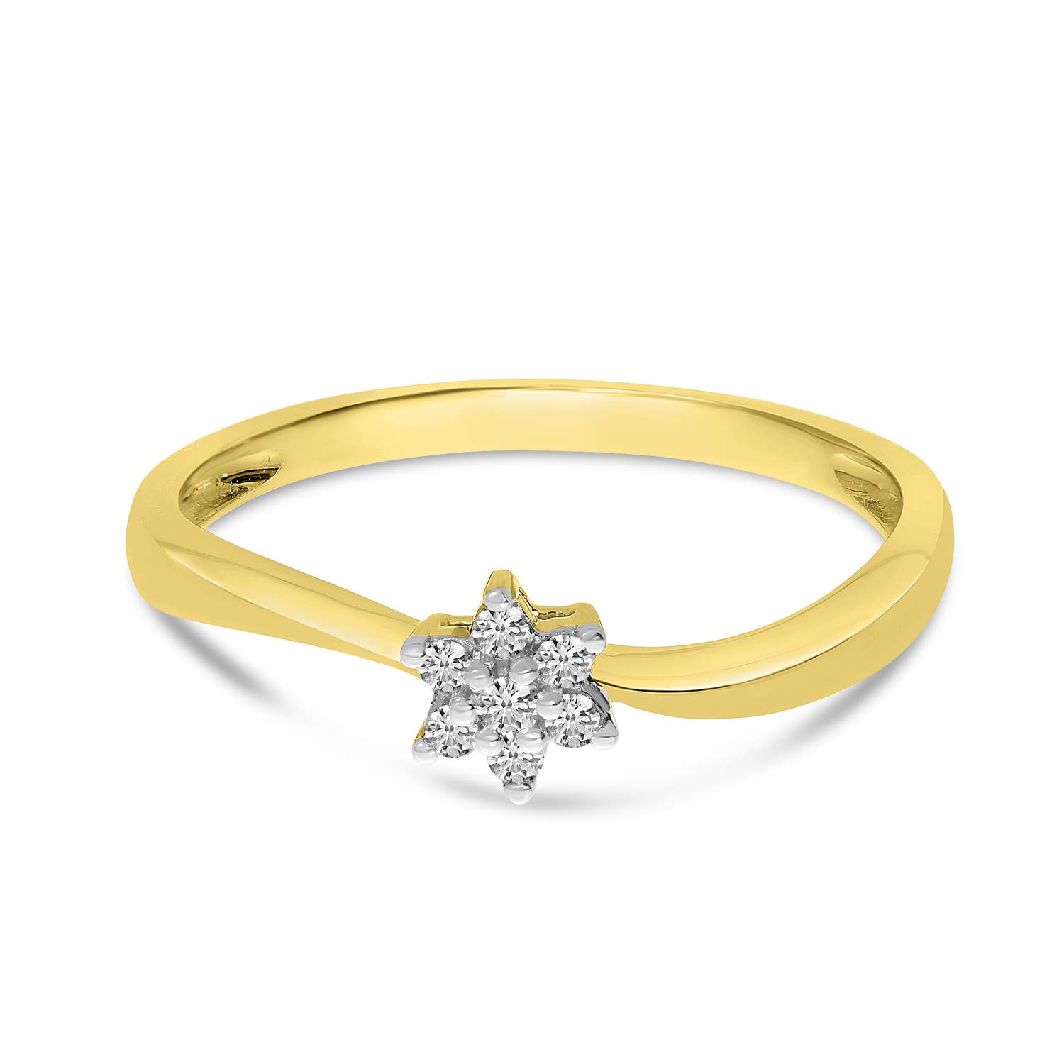 10K Yellow Gold Diamond Cluster Ring for Women - Elegant Wedding, Engagement & Anniversary Jewelry Gift - Perfect for Special Occasions & Everyday Wear