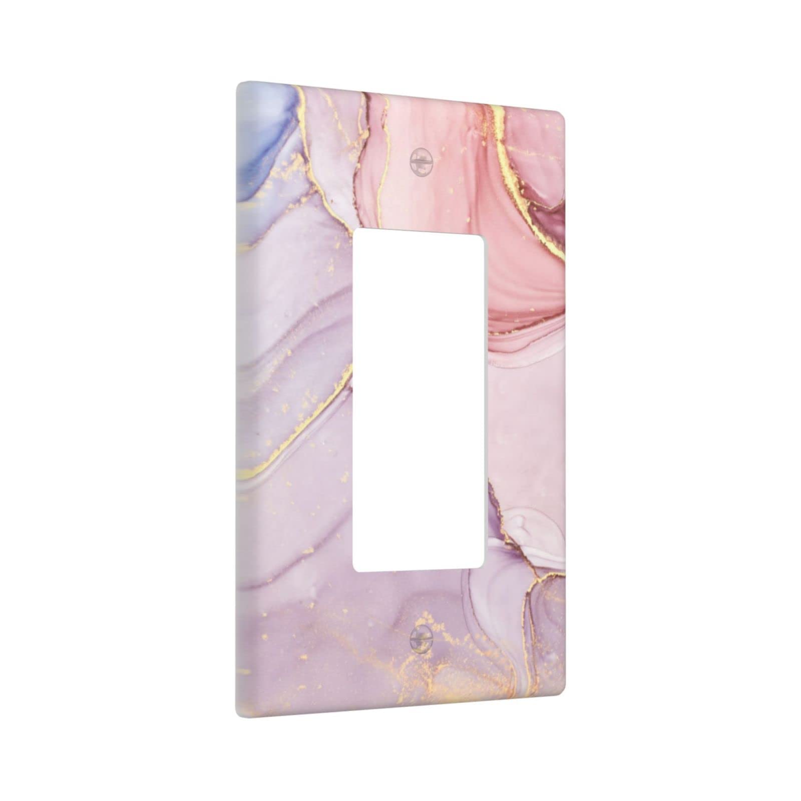 Pink Abstract Marble Single Decorator Wall Plate - Decorative Light Switch Cover 1 Gang Rocker Switch Plate - 4.5