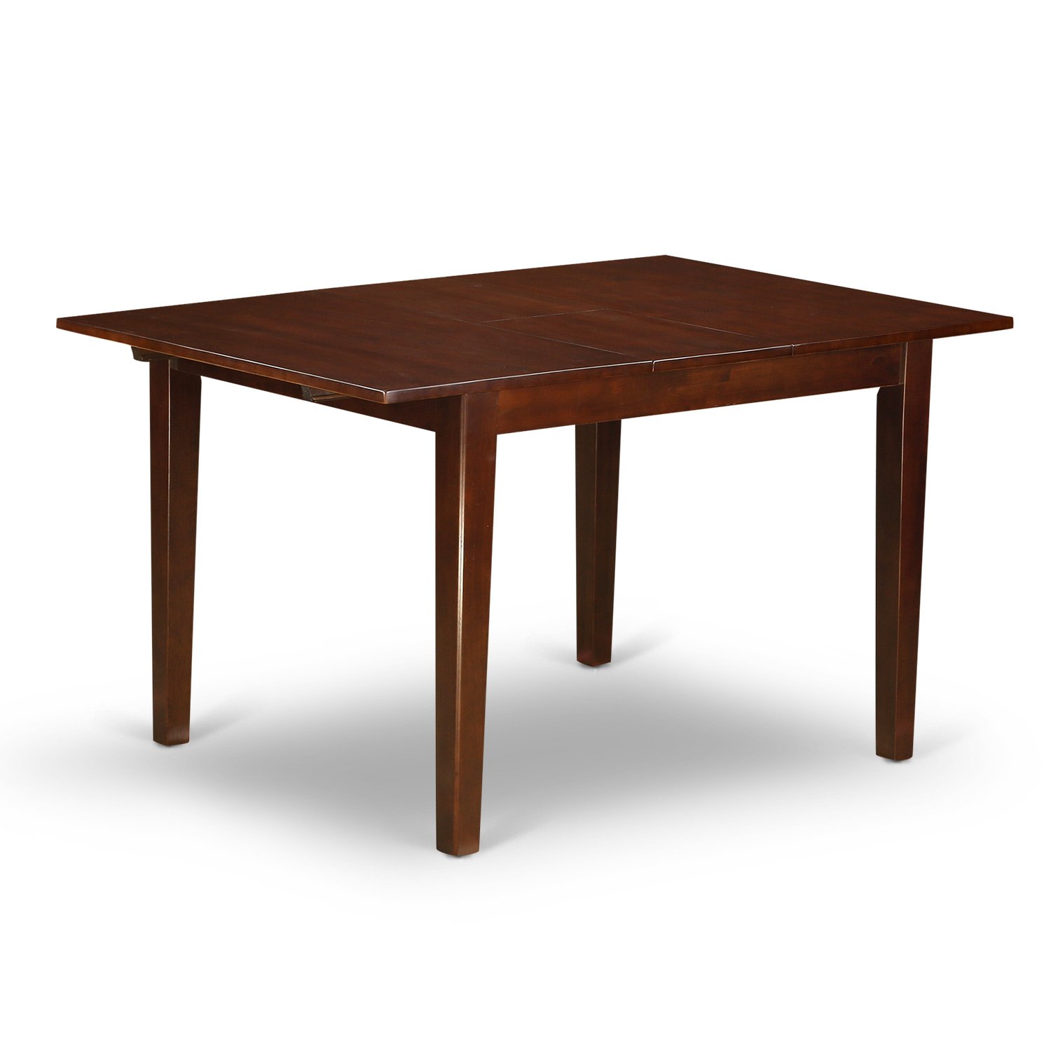East West Furniture NOAB5-MAH-72 5-Piece Mahogany Dining Set with Extendable Table & 4 Faux Leather Chairs - 32x54 Inch Rectangle Kitchen Table with Butterfly Leaf - Firebrick Red Parson Chairs for Dining Room, Kitchen, Breakfast Nook & Small Space Entertaining
