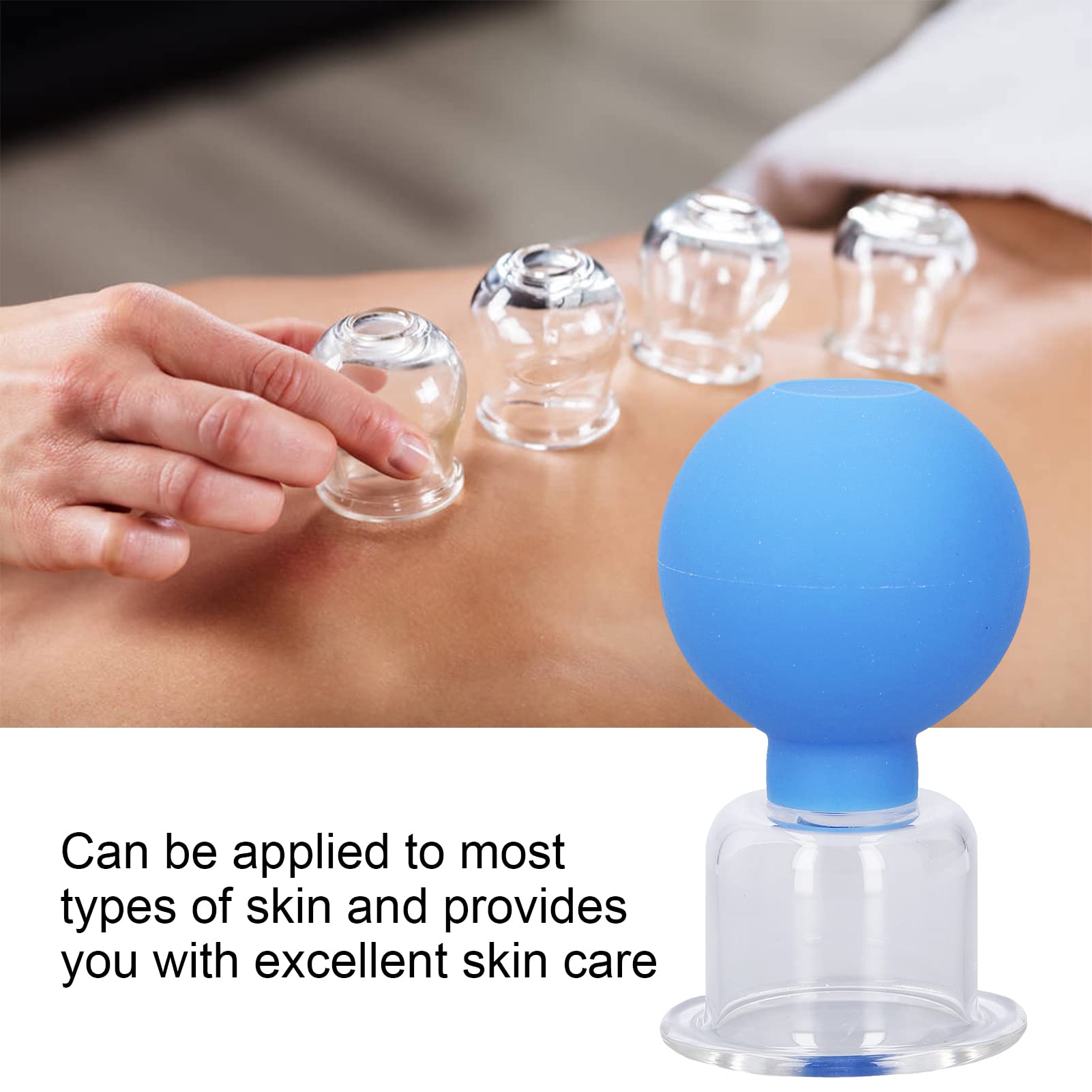 Facial Cupping Cups Set - Flexible Vacuum Cupping Therapy for Skin Rejuvenation, Anti-Aging & Beauty Care (Blue) | At-Home Spa Treatment & Facial Massage Tool