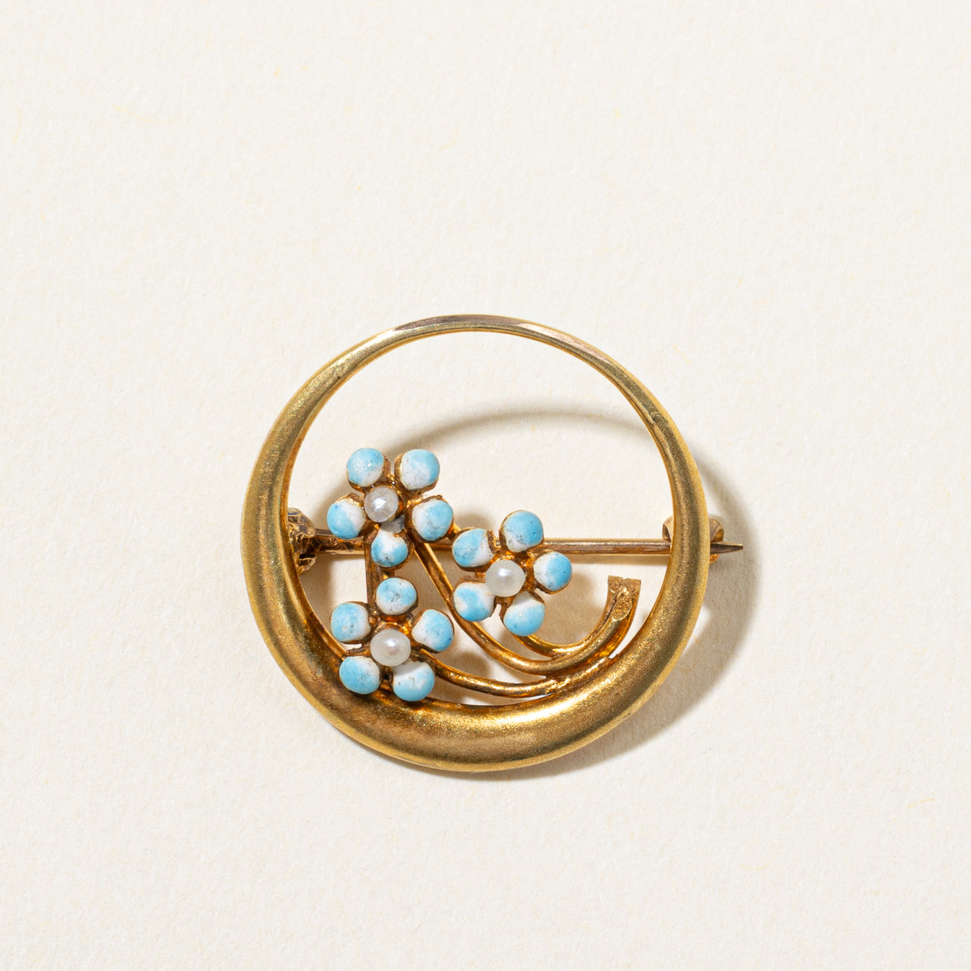 Vintage Art Nouveau Floral Seed Pearl Brooch Pin - Antique Style Jewelry for Women - Perfect for Weddings, Parties & Special Occasions