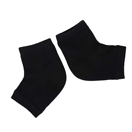 Heel Socks for Dry Cracked Feet - Moisturizing Hydration Treatment with Nourishing Smoothness Lotion (Black) - Perfect for Overnight Foot Care & Pedicure