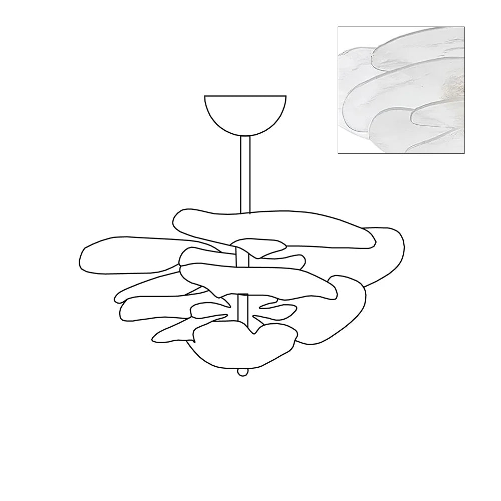 Elegant Lilypad Glass Chandelier - Modern Crystal Ceiling Light Fixture for Dining Room, Living Room & Bedroom Decor | Perfect for Home Lighting and Interior Design