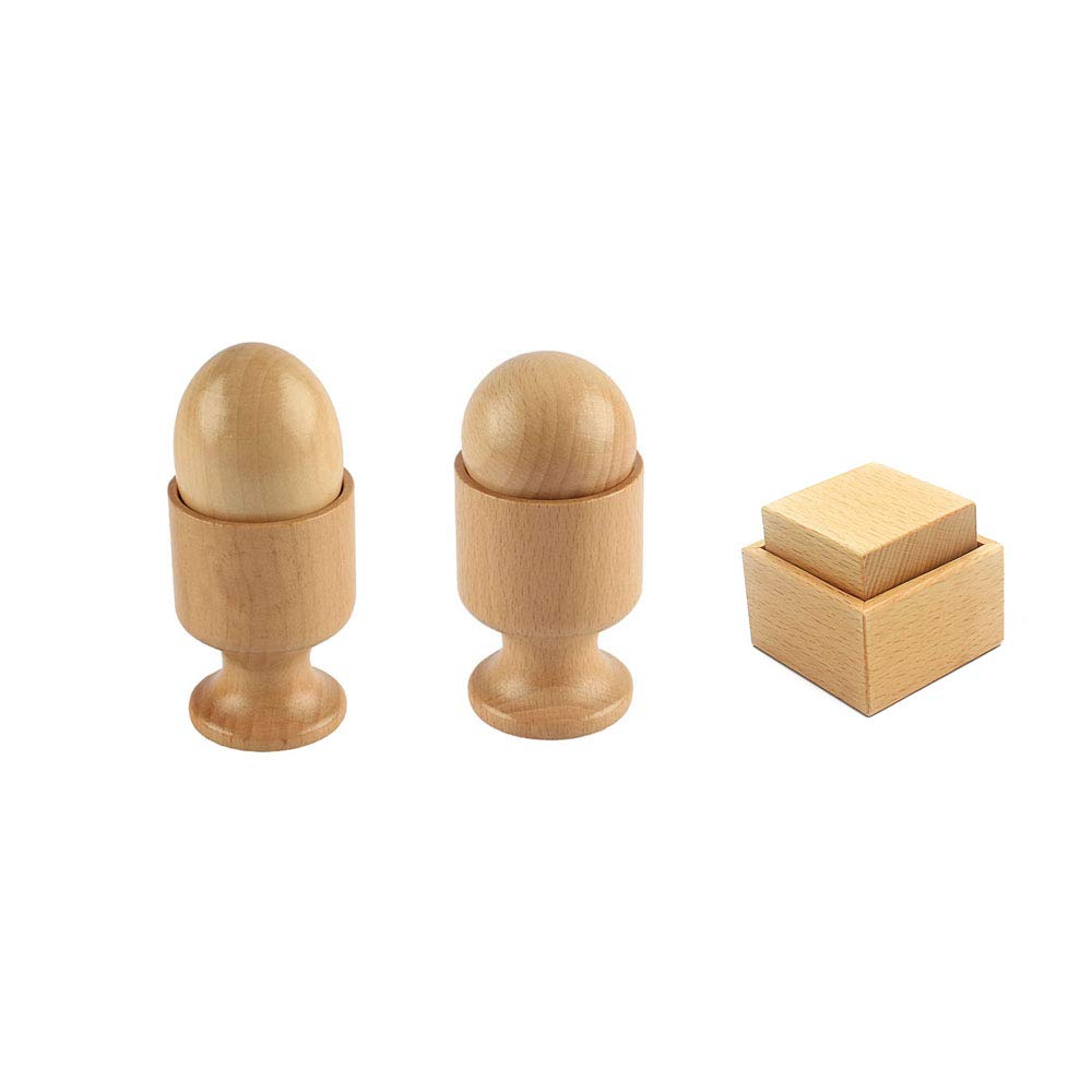 Montessori 3D Object Fitting Exercise Toy Set - Egg, Ball, Cup & Cube with Storage Box - Early Learning Sensorial Materials for Toddlers - Preschool Educational Toys for Basic Life Skills Practice - Perfect for Montessori Classroom or Homeschooling Activities