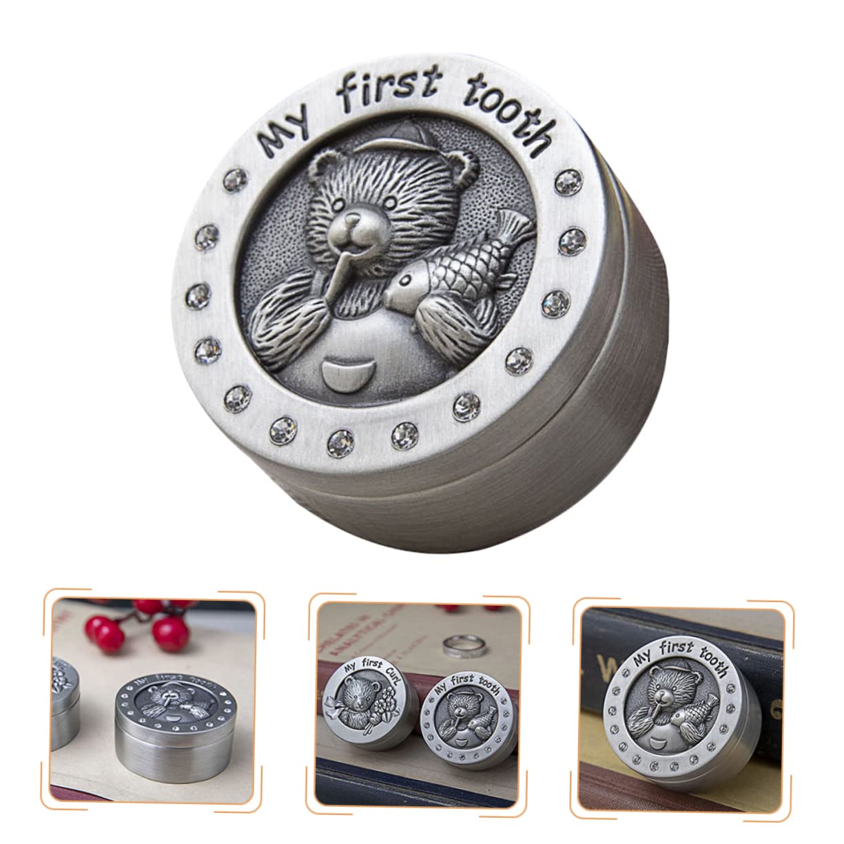 FAVOMOTO Baby Tooth Keepsake Box - First Tooth Memory Box for Newborns & Infants | Metal Baby Teeth Storage Case | Perfect Christening Gift & Milestone Keepsake for Parents