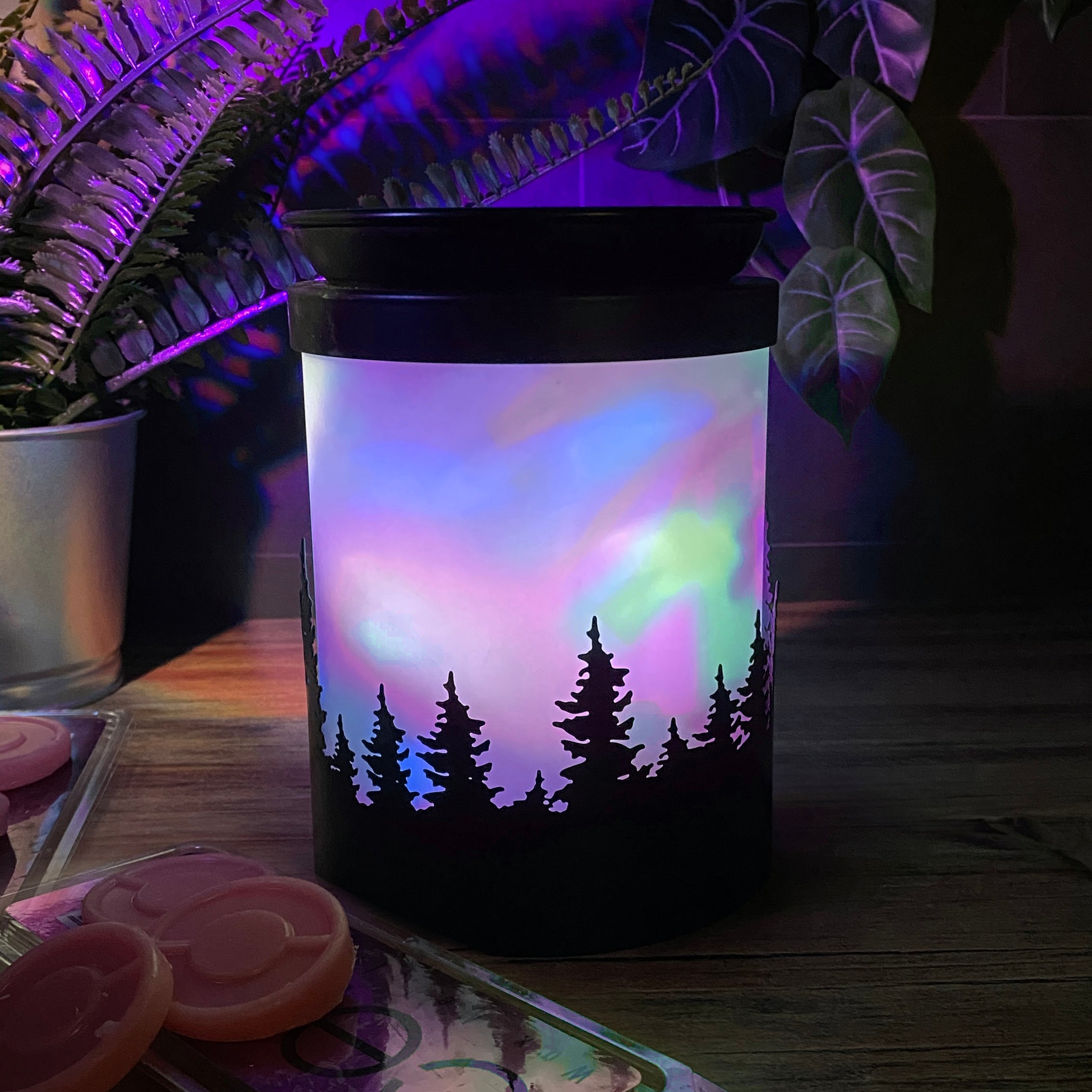 Aurora Northern Lights Electric Wax Melt Burner with LED Lights - Perfect for Aromatherapy, Home Decor, and Relaxation