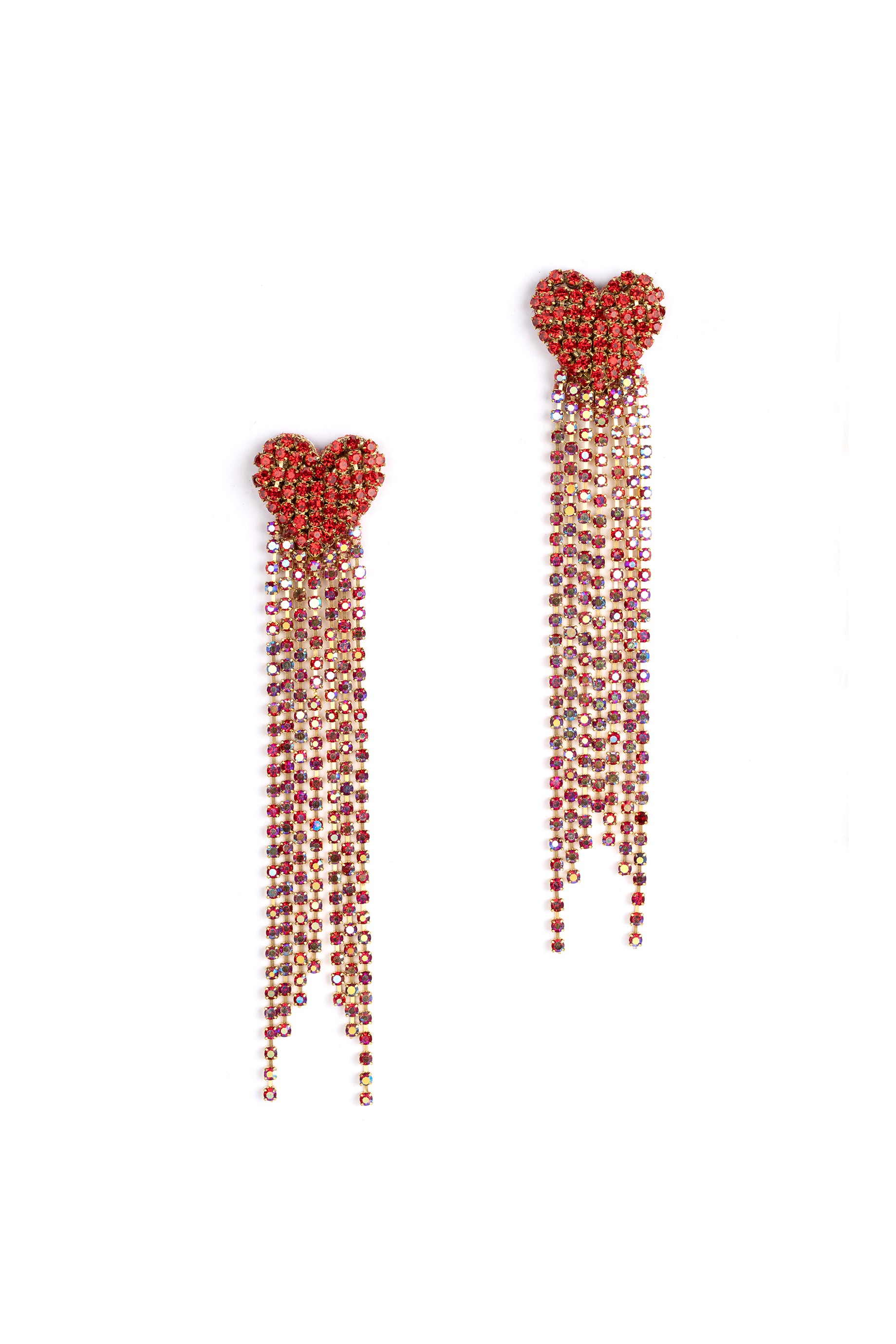 Deepa Gurnani Divina Red Dangle Earrings - Elegant Statement Jewelry for Women | Perfect for Parties, Weddings & Special Occasions