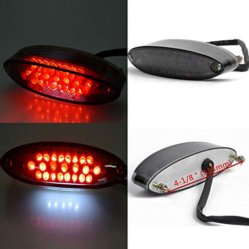 28 LED Motorcycle License Plate Brake Tail Light - Universal Fit for Bobber, Cafe Racer & Clubman Bikes - Waterproof & Durable for Night Riding & Custom Builds