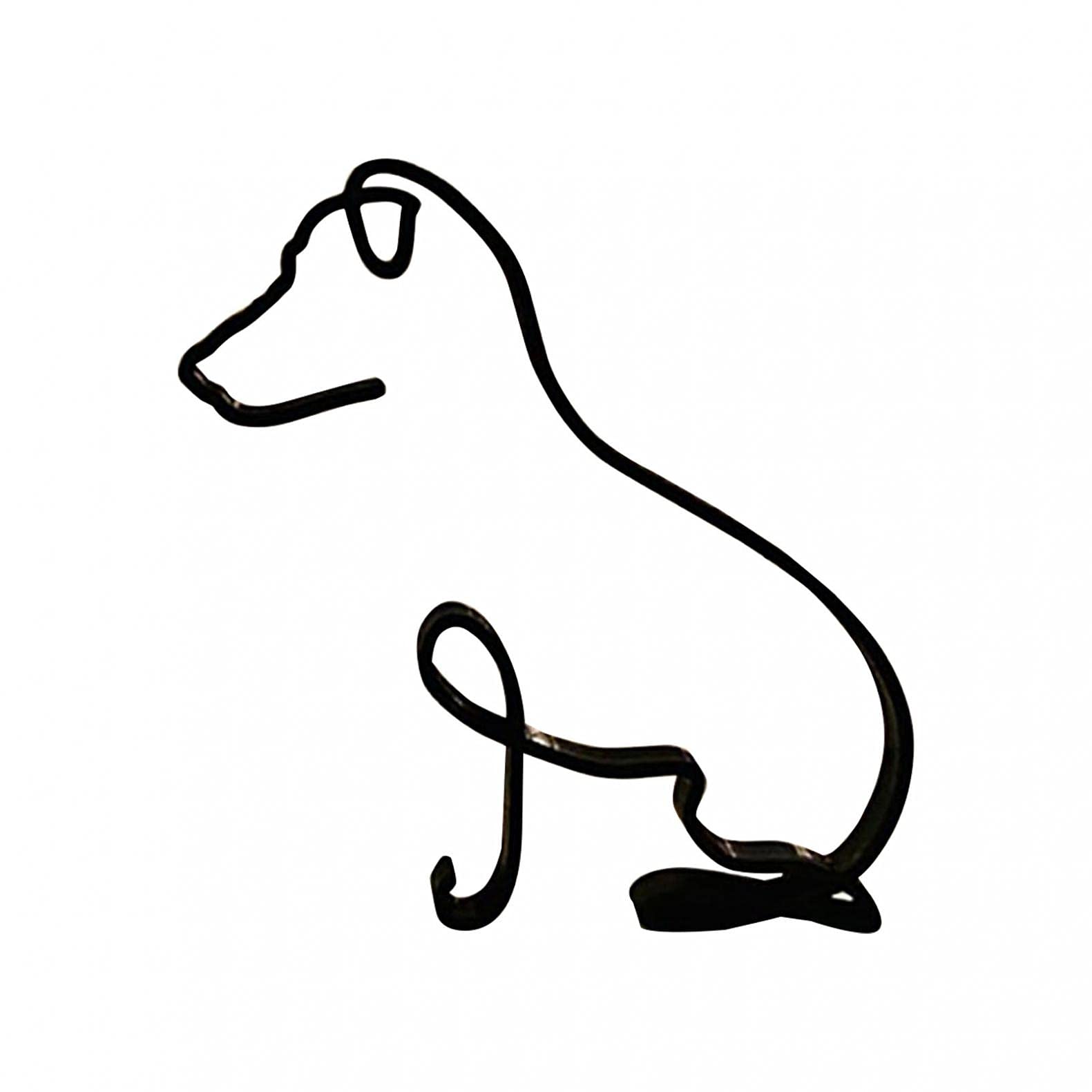 Dirk41 Minimalist Metal Dog Wall Sculpture - Abstract Geometric Wire Art Statue for Home Decor | Modern Living Room, Bedroom & Office Wall Art Decorations