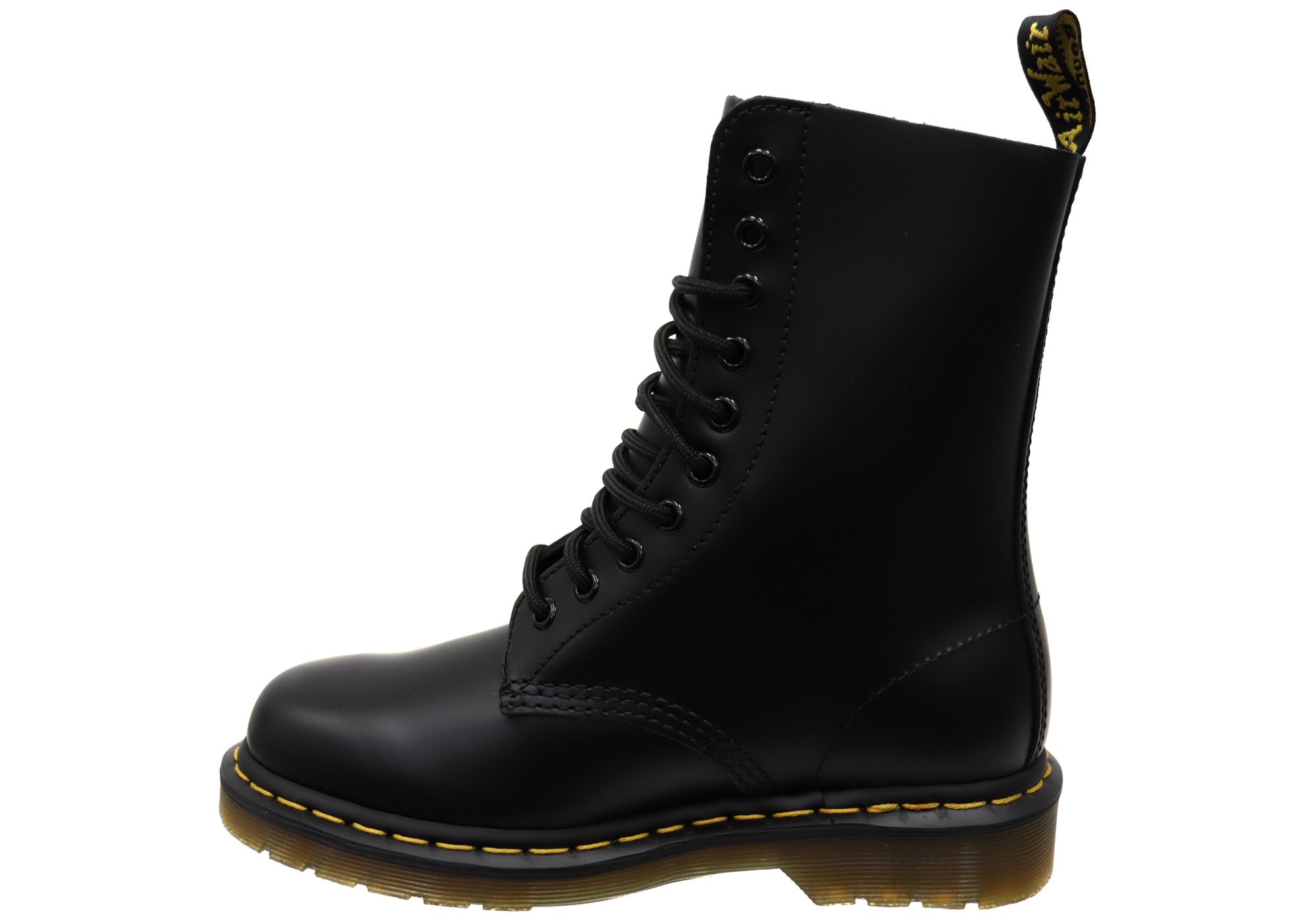 Dr. Martens 1490 Black Smooth Unisex Leather Lace-Up Combat Boots - Stylish & Durable Footwear for Men & Women | Perfect for Punk Fashion, Streetwear & Everyday Wear