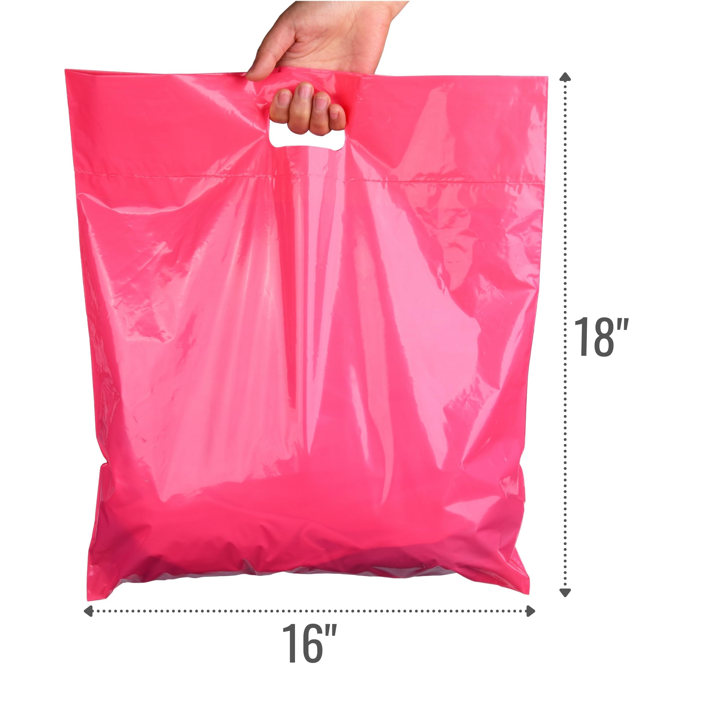 16x18 Extra Large Plastic Shopping Bags with Handles - Bulk Retail & Boutique Merchandise Bags for Small Business | Durable Plastic Bags for Retail Stores, Boutiques & Gift Packaging | Perfect for Clothing, Gifts & Shopping