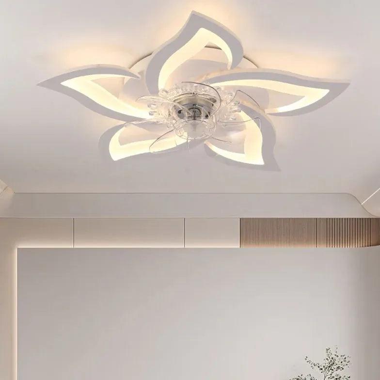 Petal Shape LED White Fan Light - Energy Efficient Ceiling Fan with Light for Bedroom, Living Room, and Office - Modern Home Decor Lighting Solution