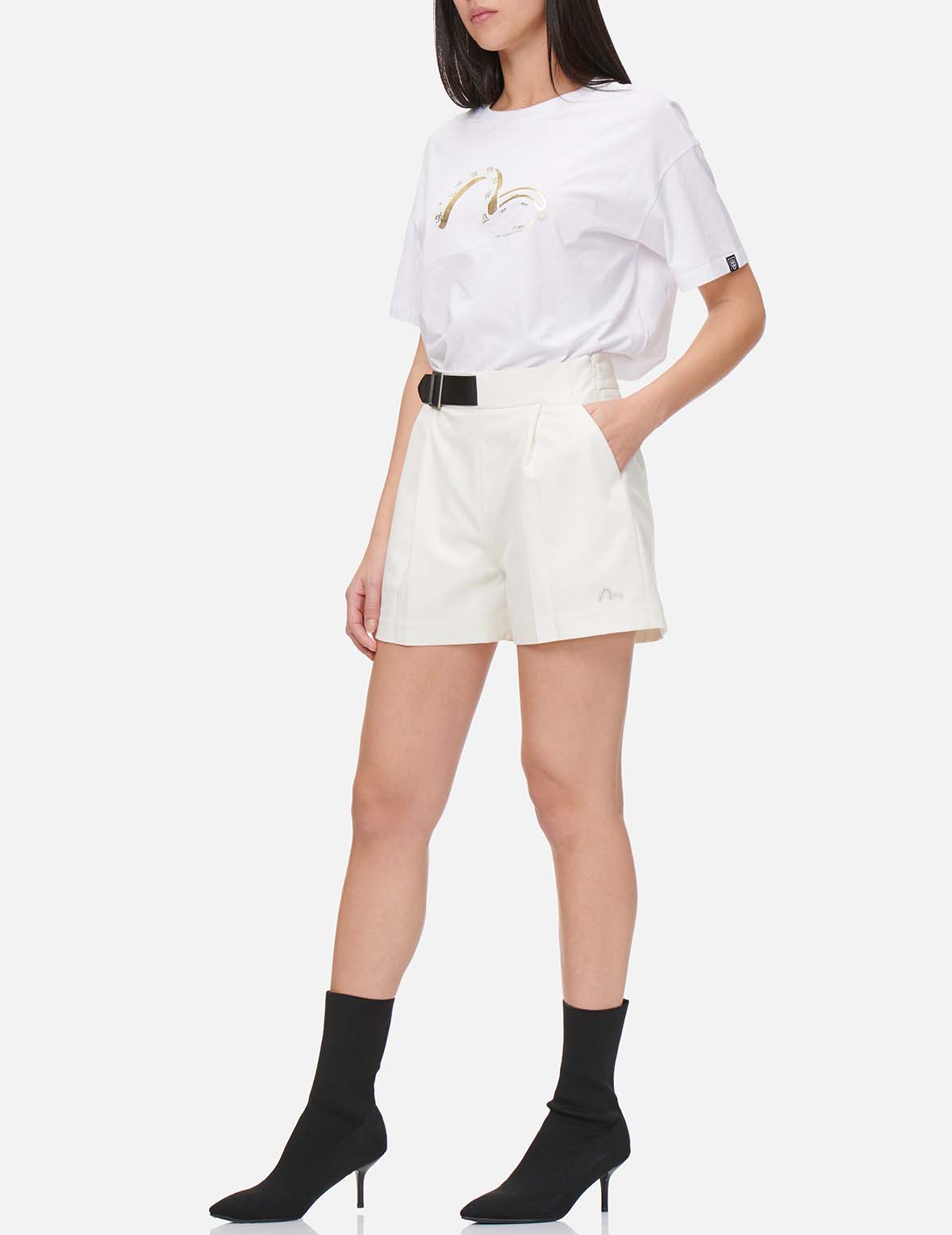 Stylish Partial Leather Buckle Belt Shorts for Men & Women - Fashionable High Waist Stretch Denim Shorts with Adjustable Belt - Perfect for Casual Wear, Summer Outfits & Street Style