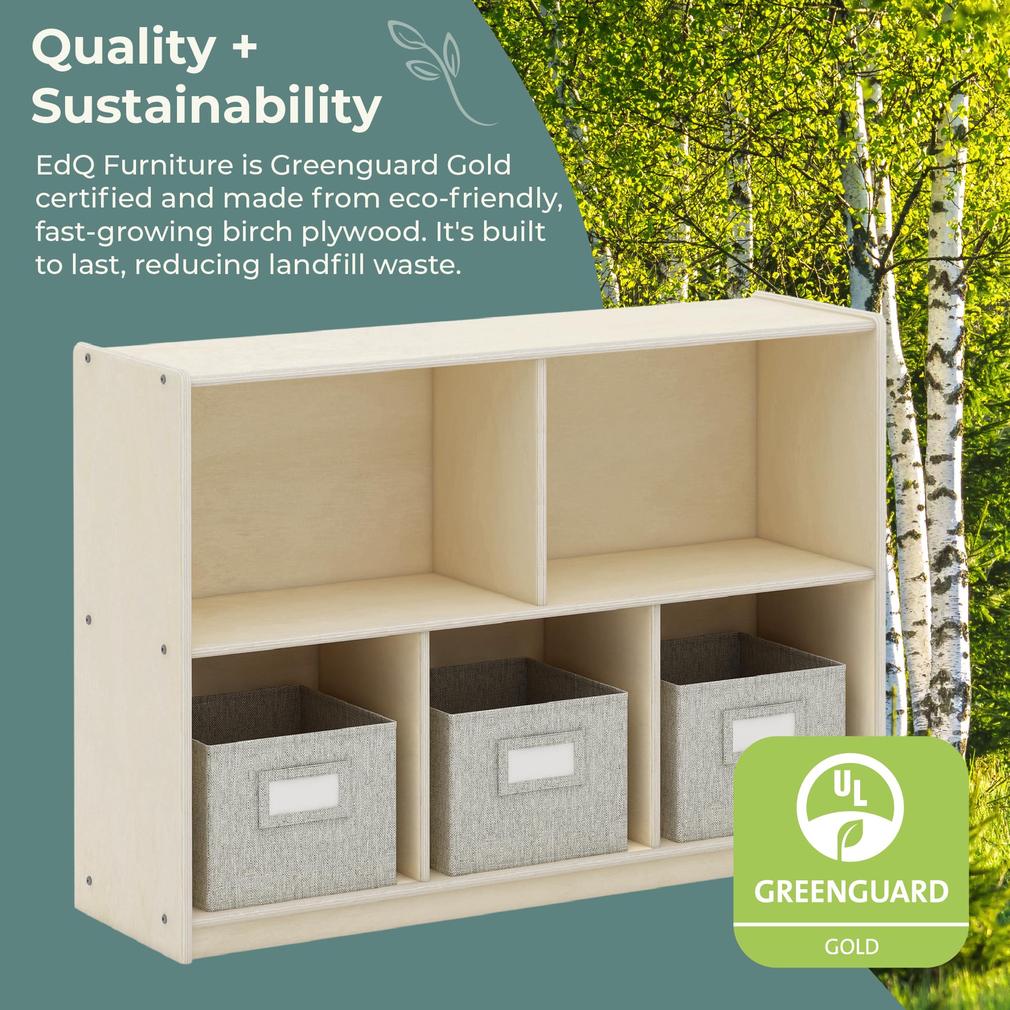 Guidecraft EdQ 5-Compartment Wooden Storage Organizer 30
