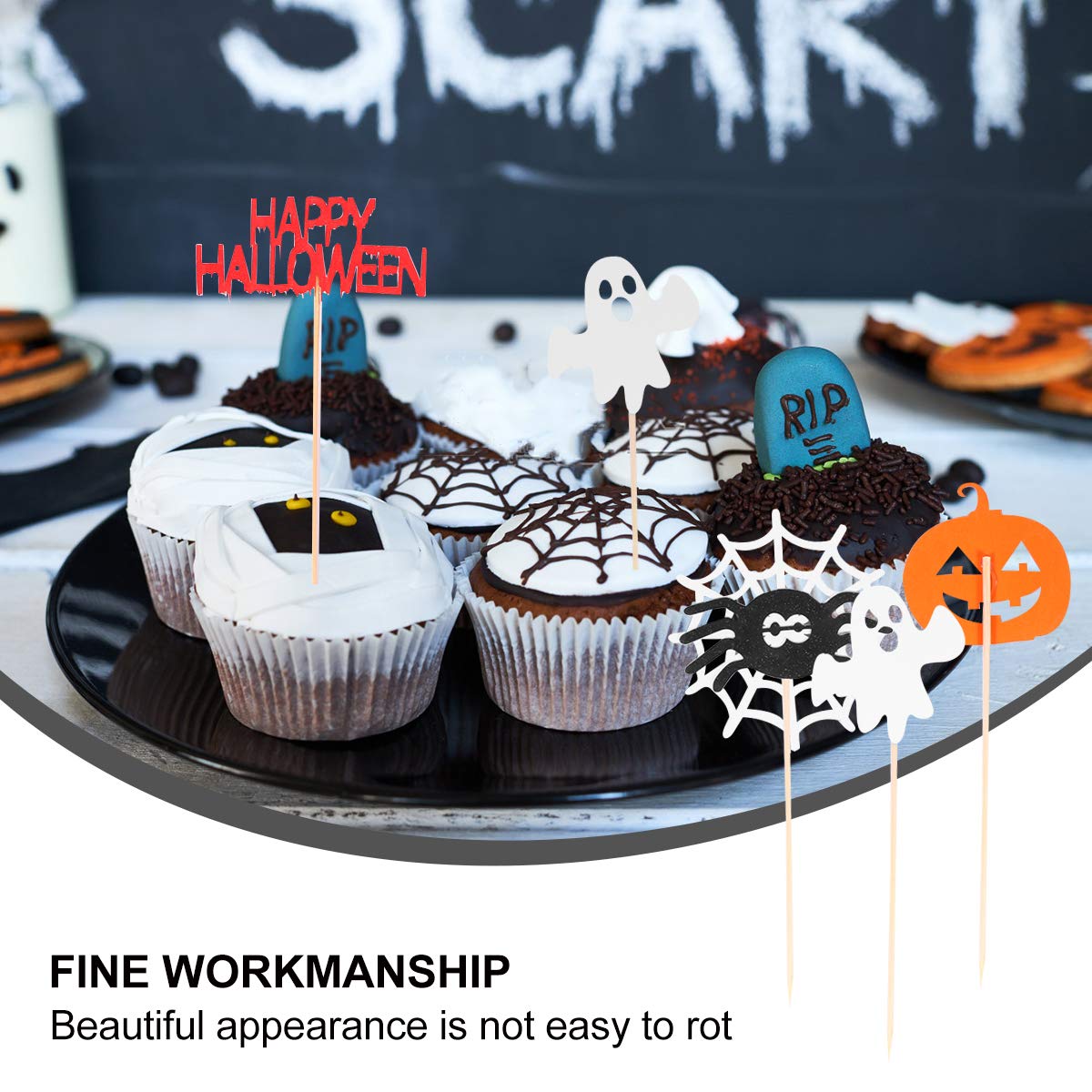 3pcs Halloween Bat Cake Toppers - Adorable Cake Decorations for Halloween Party, DIY Cake Picks & Edible Cake Accessories - Perfect for Halloween Desserts, Cupcakes, and Spooky Treats