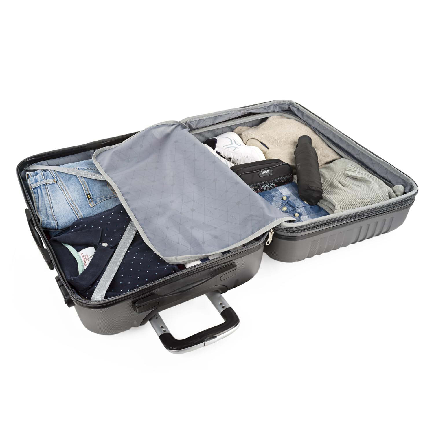 ITACA 76cm Anthracite Hardshell Suitcase - Lightweight, Durable Luggage for Travel, Business Trips & Vacations