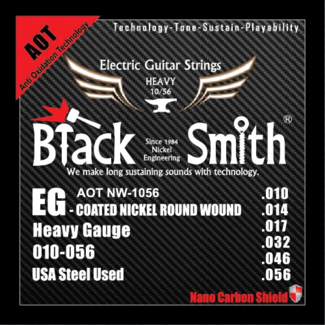 Premium Blacksmith 6-String Nano-Carbon Coated Electric Guitar Strings (Medium Heavy 010-052) - Enhanced Durability & Bright Tone for Rock, Blues & Stage Performances