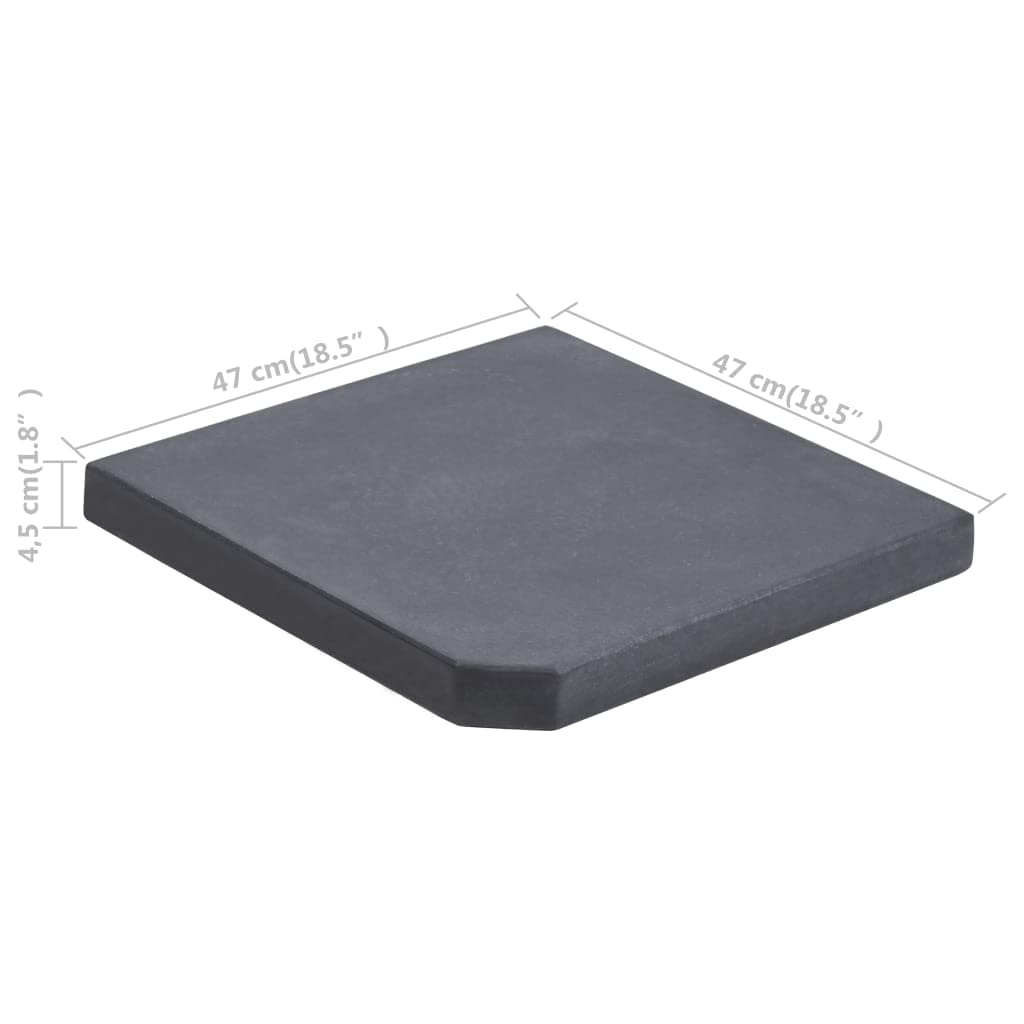 SKM Black Granite Square Umbrella Weight Plate - 25 kg for Outdoor Patio, Garden, and Event Stability