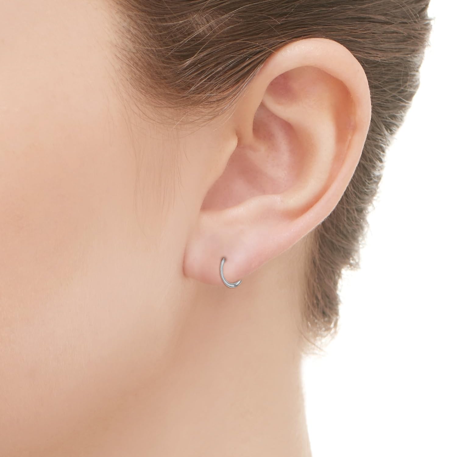 10k Gold Huggie Hoop Earrings for Women - Minimalist & Durable - Made in USA - Perfect for Everyday Wear