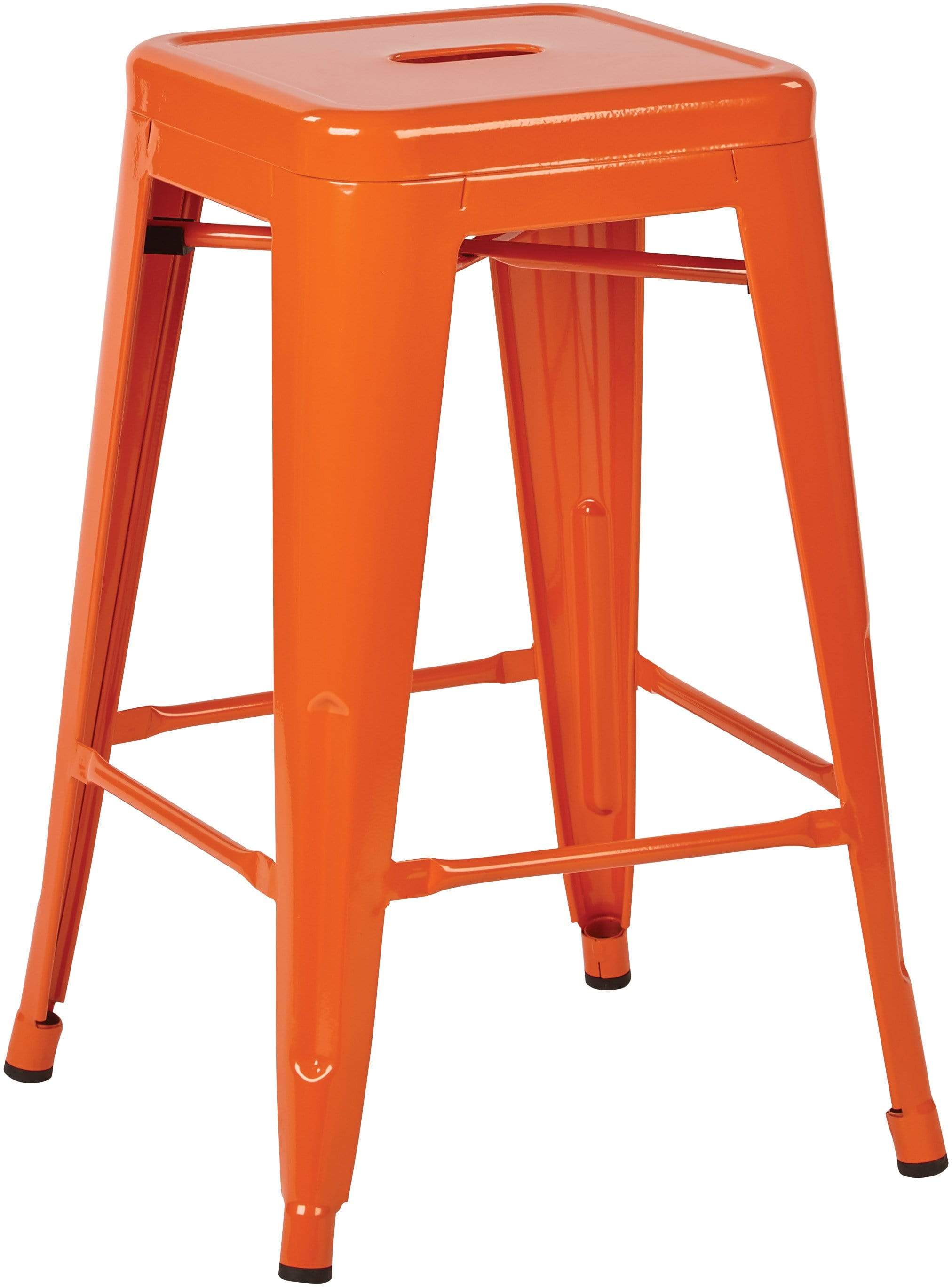 OSP Designs 24-Inch Steel Backless Bar Stool Set of 2 - Modern Counter Height Stools for Kitchen Island, Breakfast Bar & Home Decor [PTR3024A2]